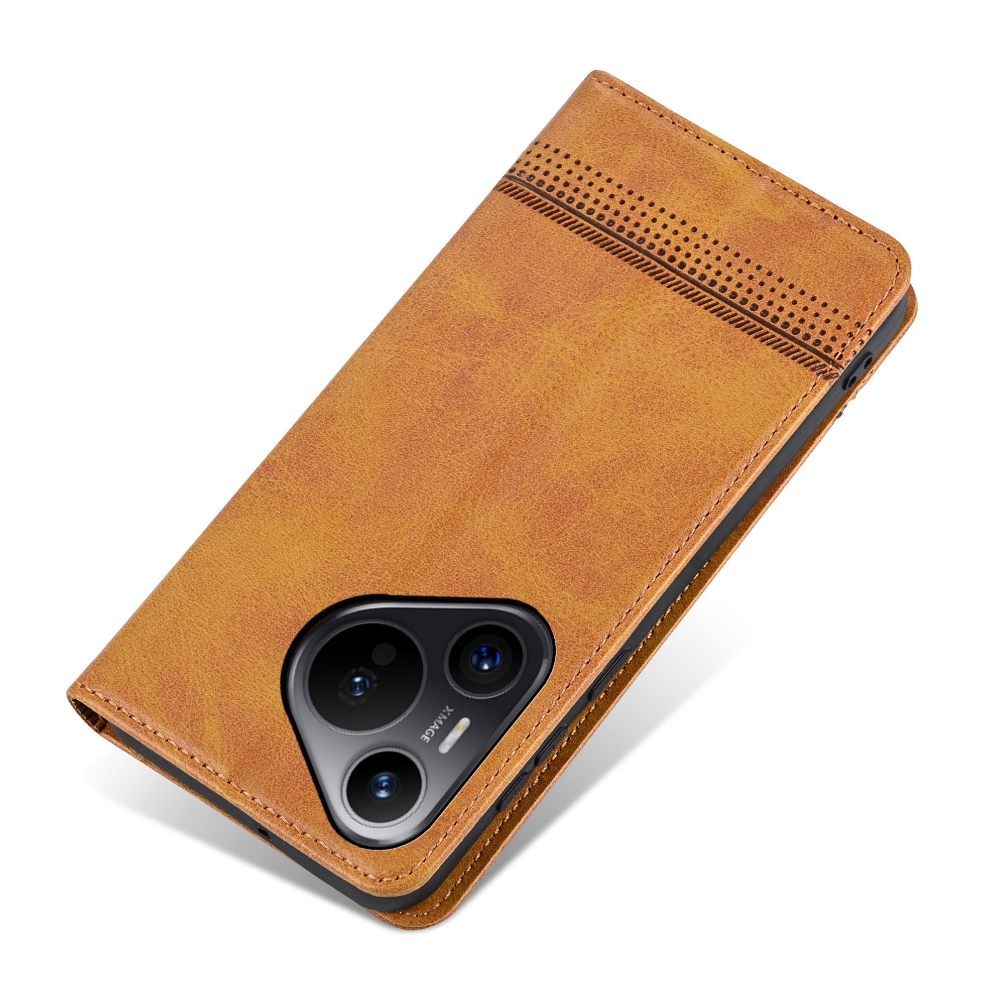 AZNS For Huawei Pura 70 Pro / Pura 70 Pro+ Case PU Leather Folio Wallet Magnetic Auto-absorbed Phone Cover - Brown