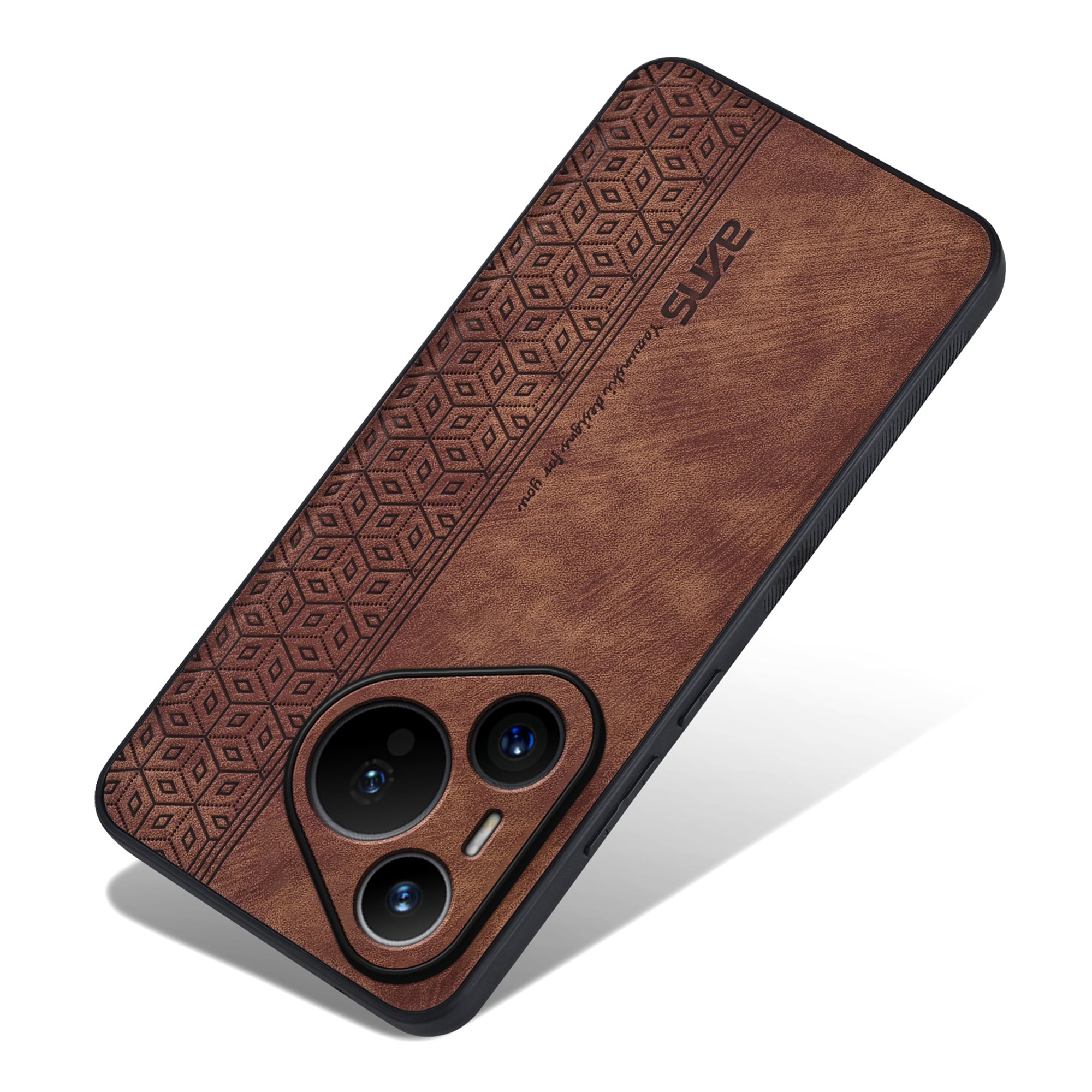 AZNS For Huawei Pura 70 Case PU Leather+TPU Scratch Resistant Back Cover - Brown