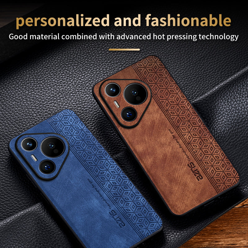 AZNS For Huawei Pura 70 Case PU Leather+TPU Scratch Resistant Back Cover - Brown