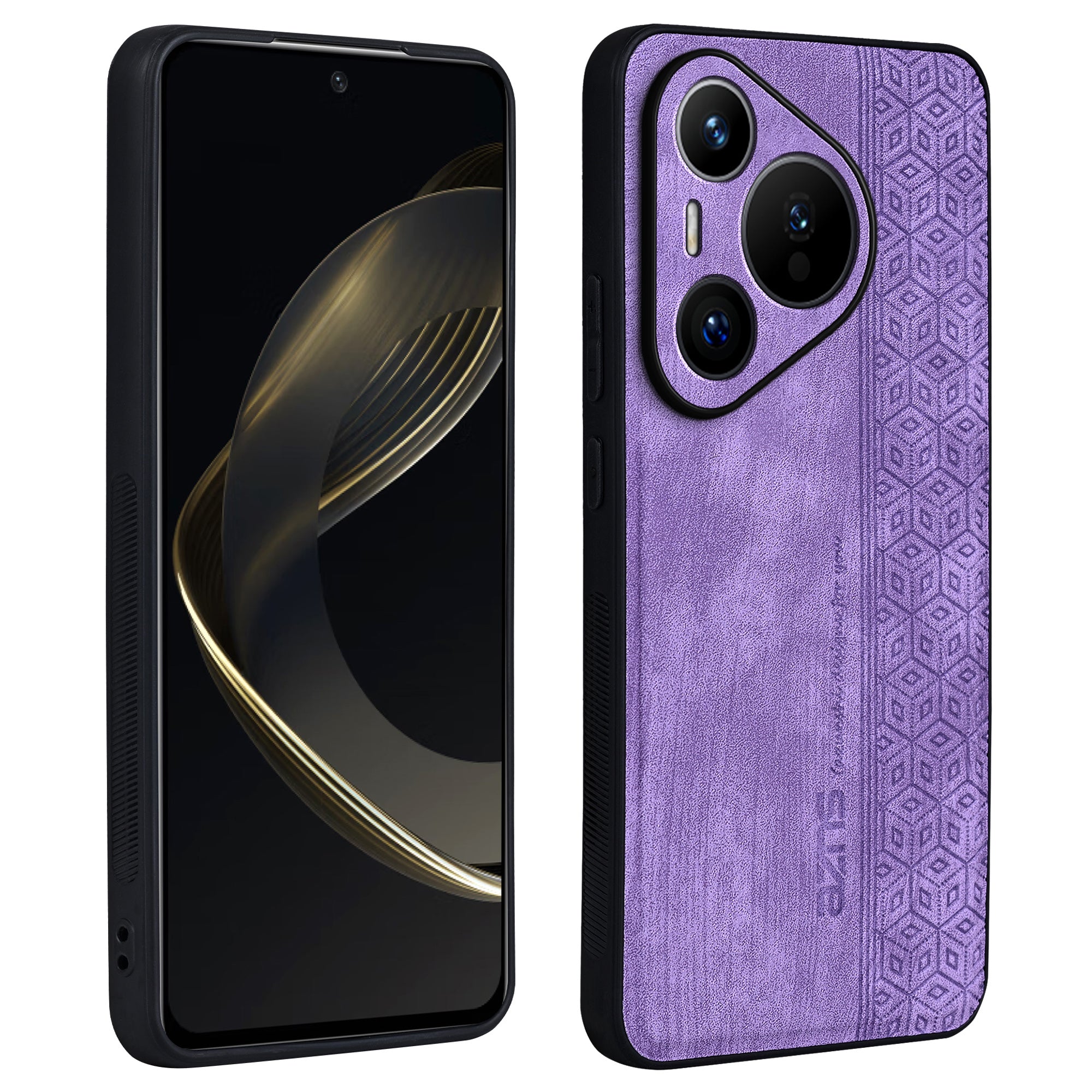 AZNS For Huawei Pura 70 Pro / Pura 70 Pro+ Case PU Leather+TPU Pattern Imprinted Phone Cover - Purple
