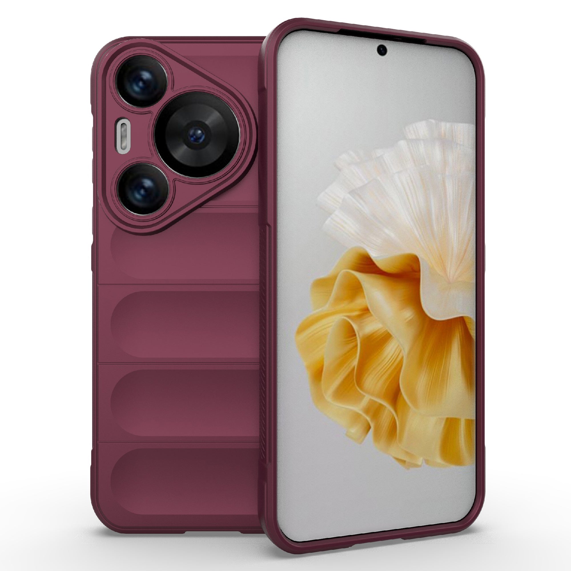 For Huawei Pura 70 Pro / Pura 70 Pro+ Case TPU Anti-Slip Back Phone Cover - Wine Red