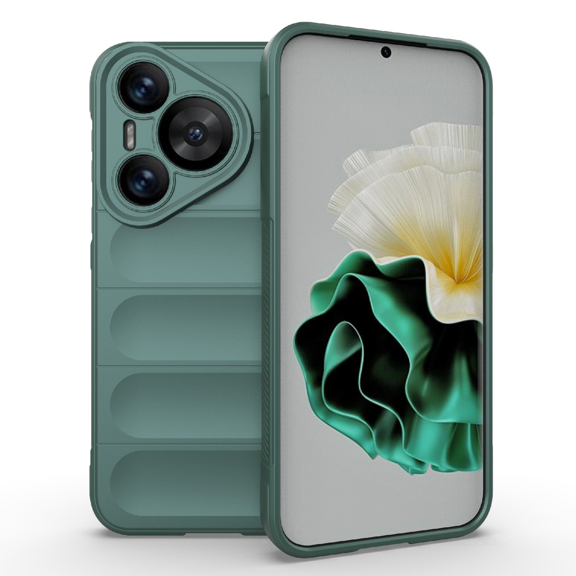 For Huawei Pura 70 Case Shock Absorption Soft TPU Phone Cover - Green