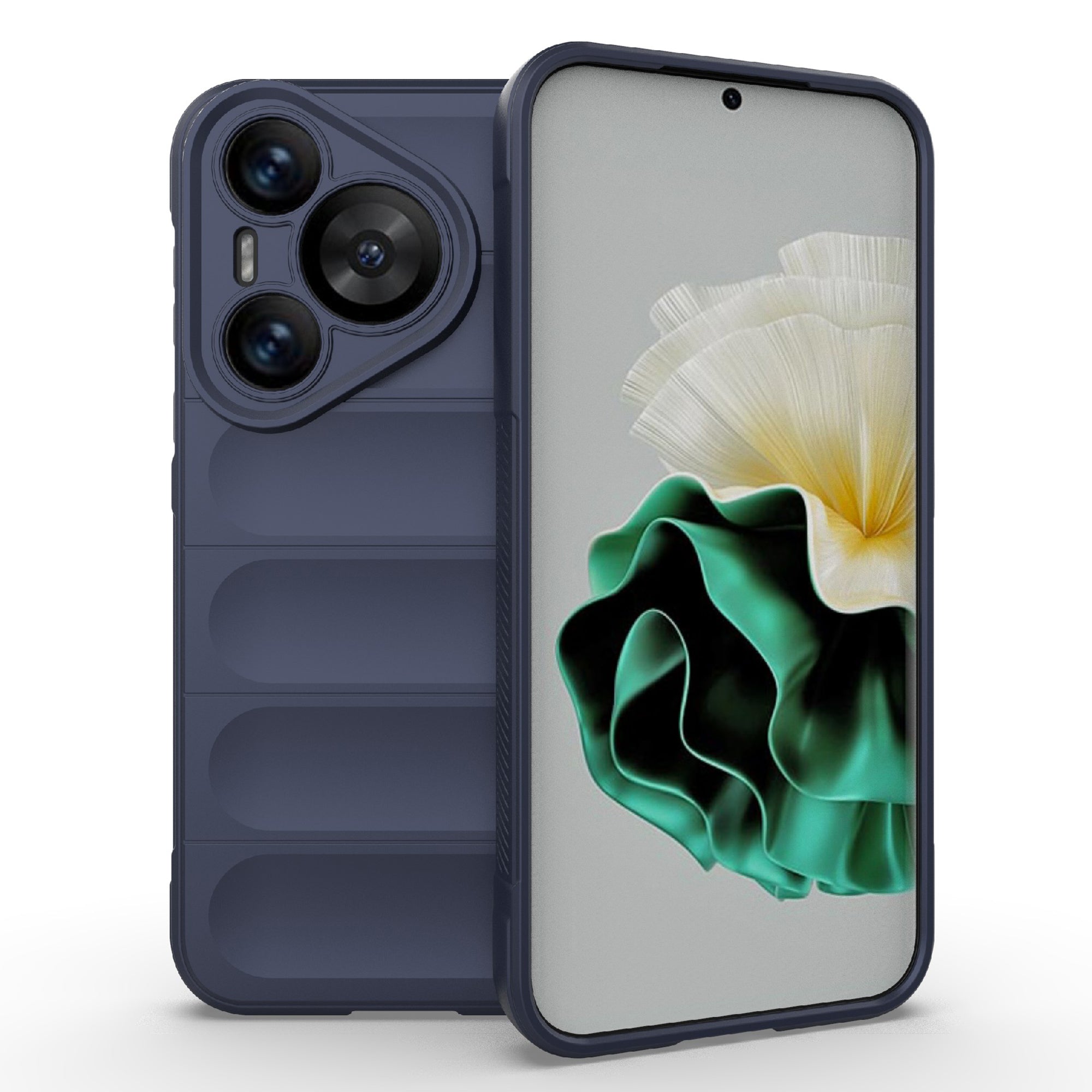 For Huawei Pura 70 Case Shock Absorption Soft TPU Phone Cover - Dark Blue