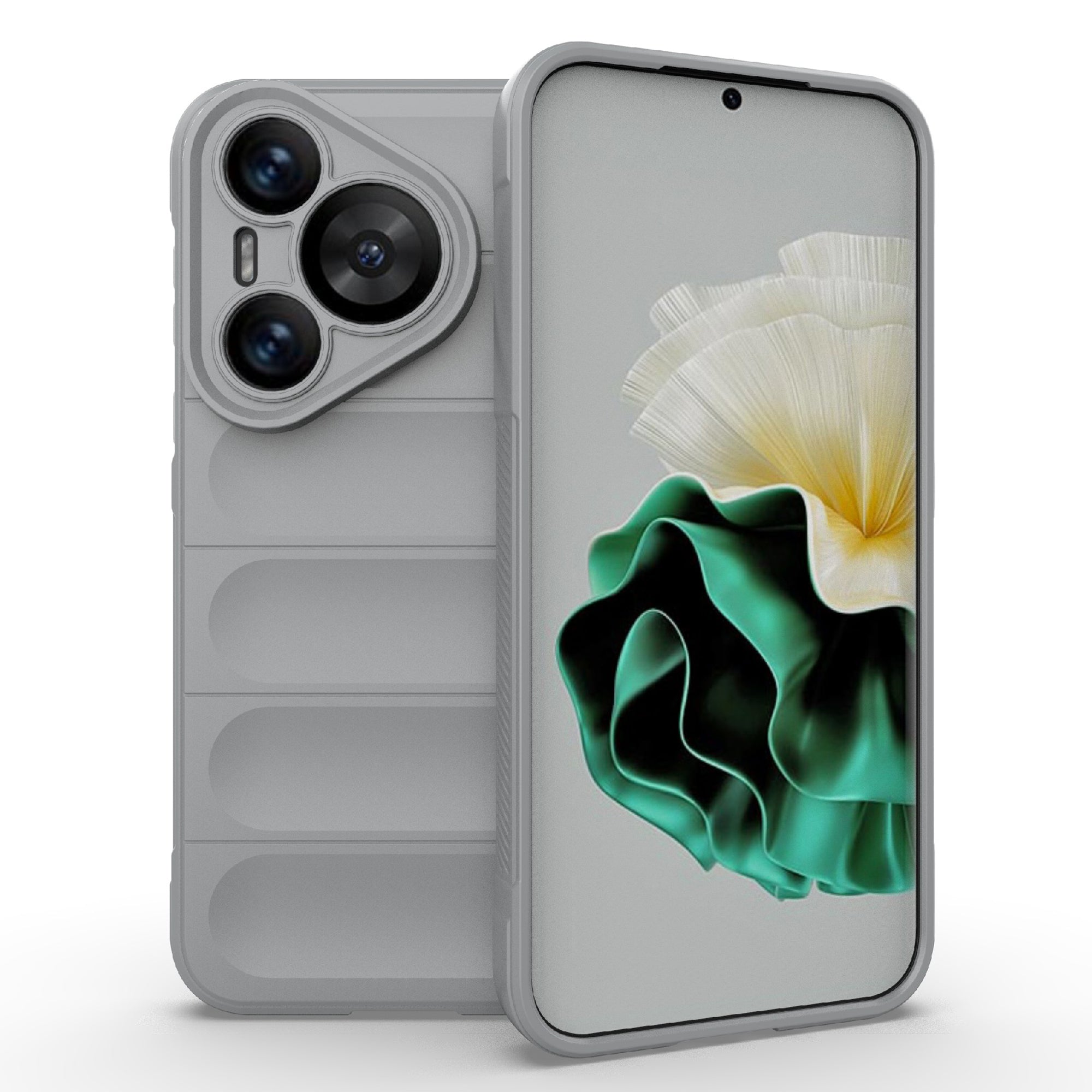 For Huawei Pura 70 Case Shock Absorption Soft TPU Phone Cover - Light Grey