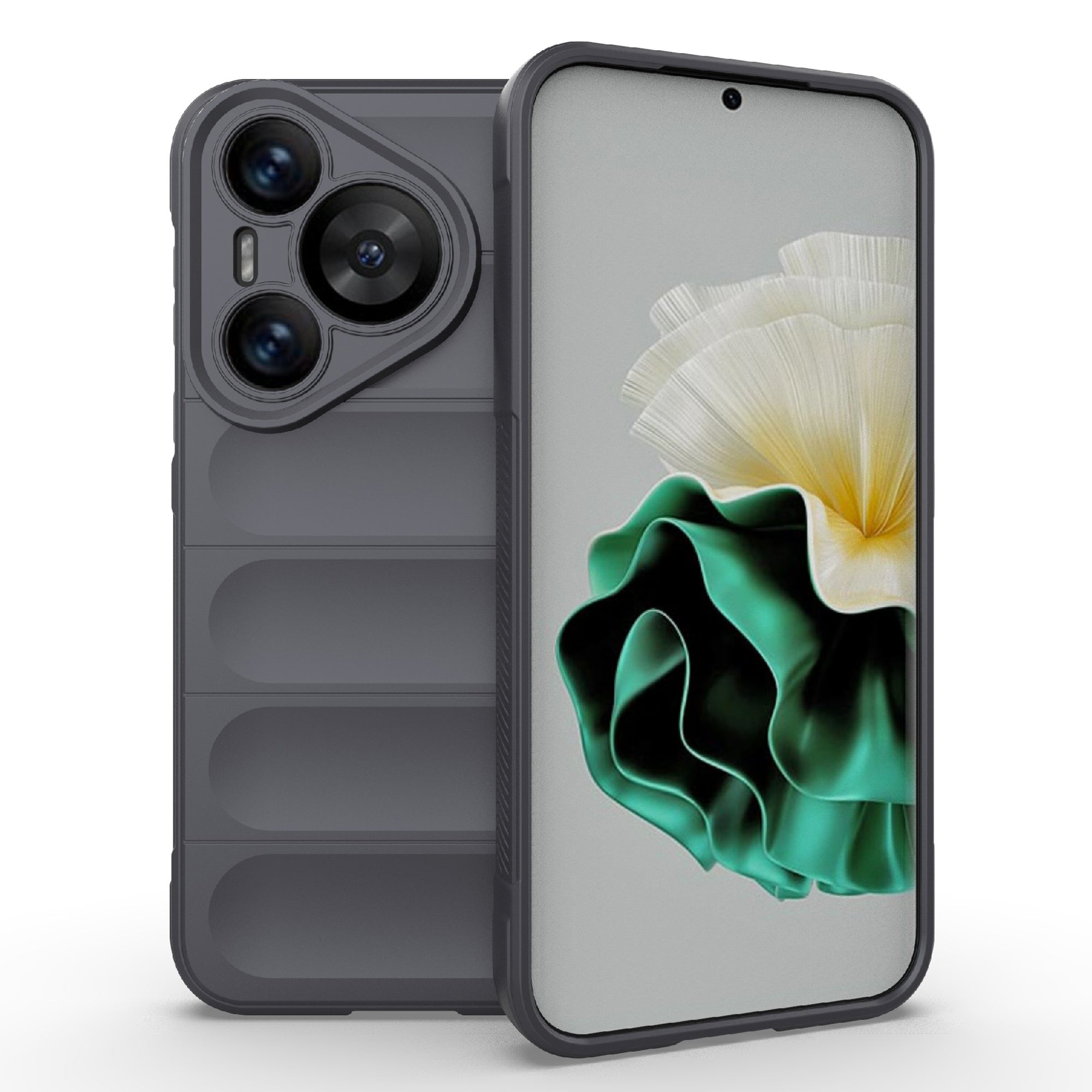 For Huawei Pura 70 Case Shock Absorption Soft TPU Phone Cover - Dark Grey