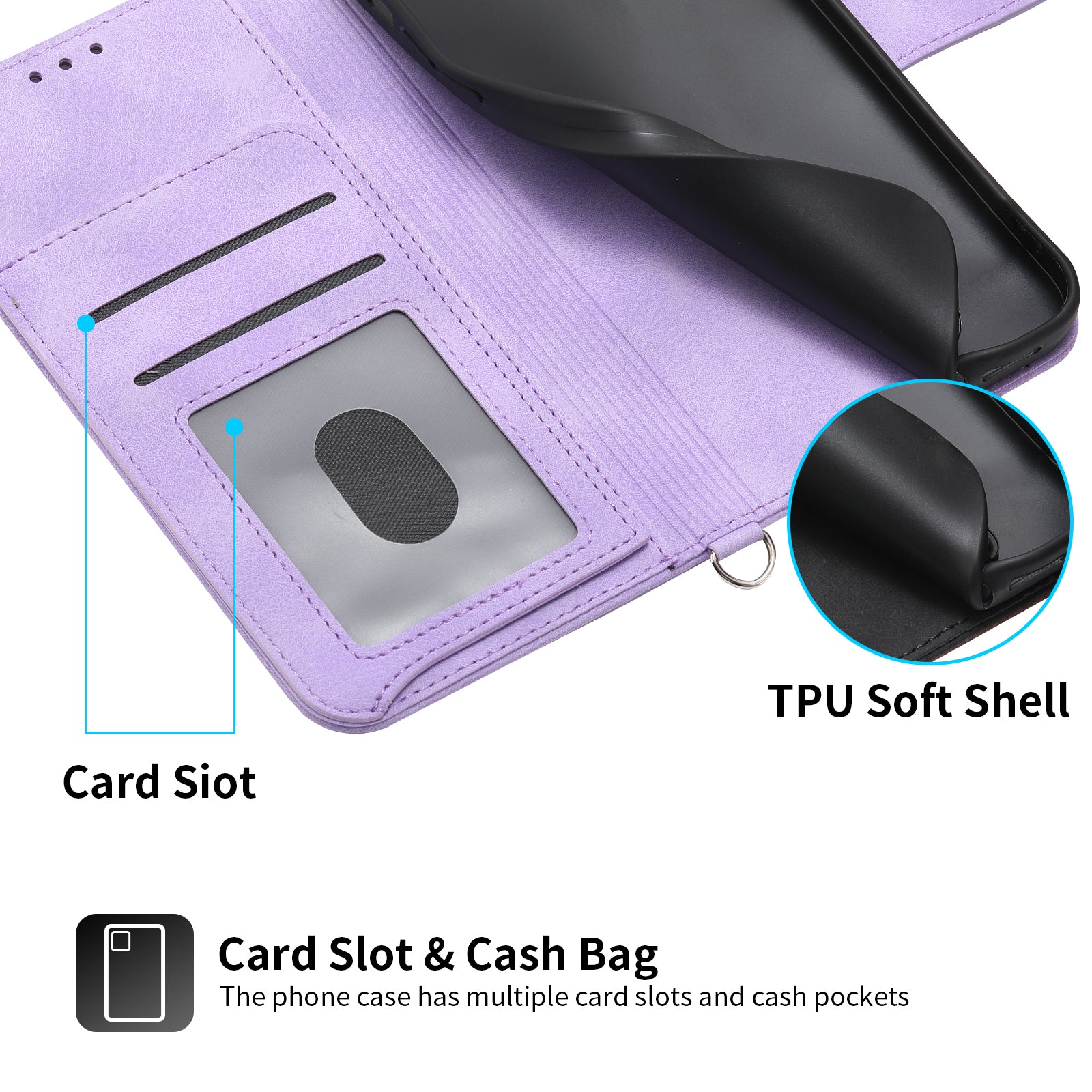 For OnePlus Ace 3 5G / 12R 5G Case Flower Leather Phone Cover with Multiple Card Slots - Light Purple