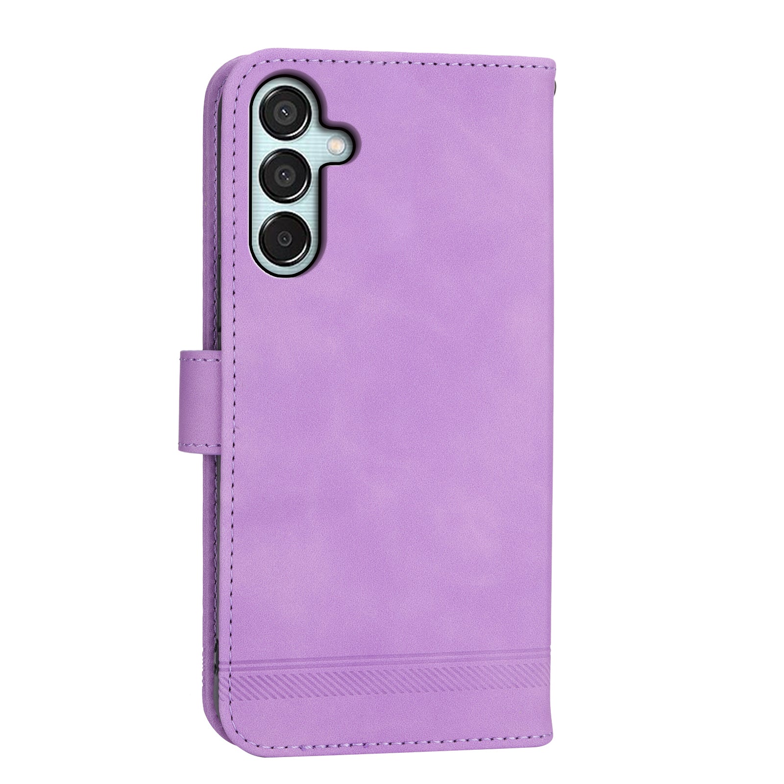 DIERFENG DF-03 Flip Stand Cover for Samsung Galaxy M15 5G / F15 5G Cases Imprinted Card Holder Shell - Purple