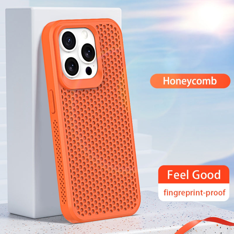 For iPhone 12 / 12 Pro Case Heat Dissipation PC+TPU Phone Cover Mobile Accessories Wholesale - Orange