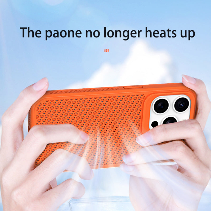 For iPhone 12 / 12 Pro Case Heat Dissipation PC+TPU Phone Cover Mobile Accessories Wholesale - Orange