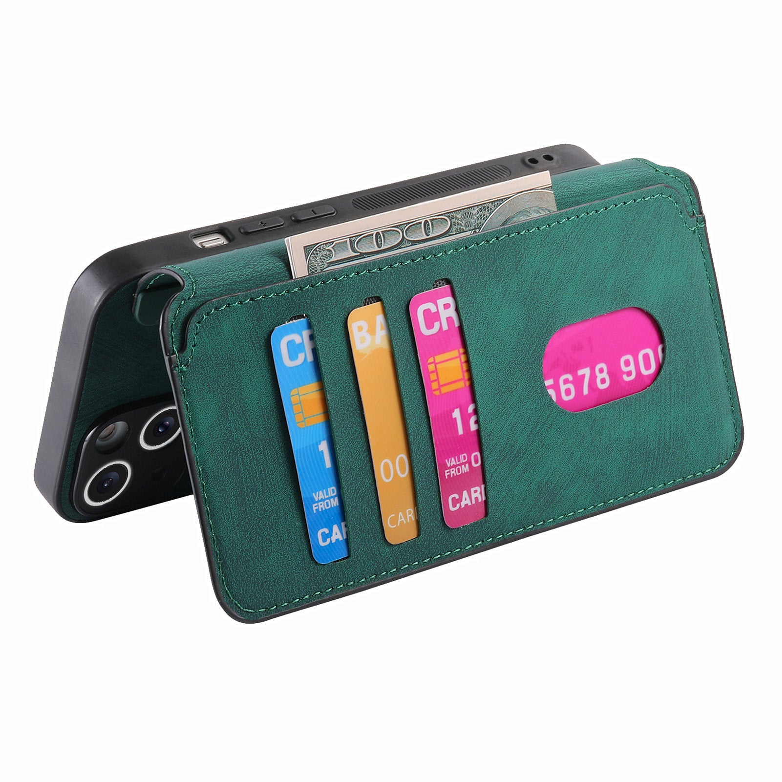 CASENEO MW-03 For Samsung Galaxy S24 Wallet Case Leather+TPU Magnetic Detachable Phone Cover - Green