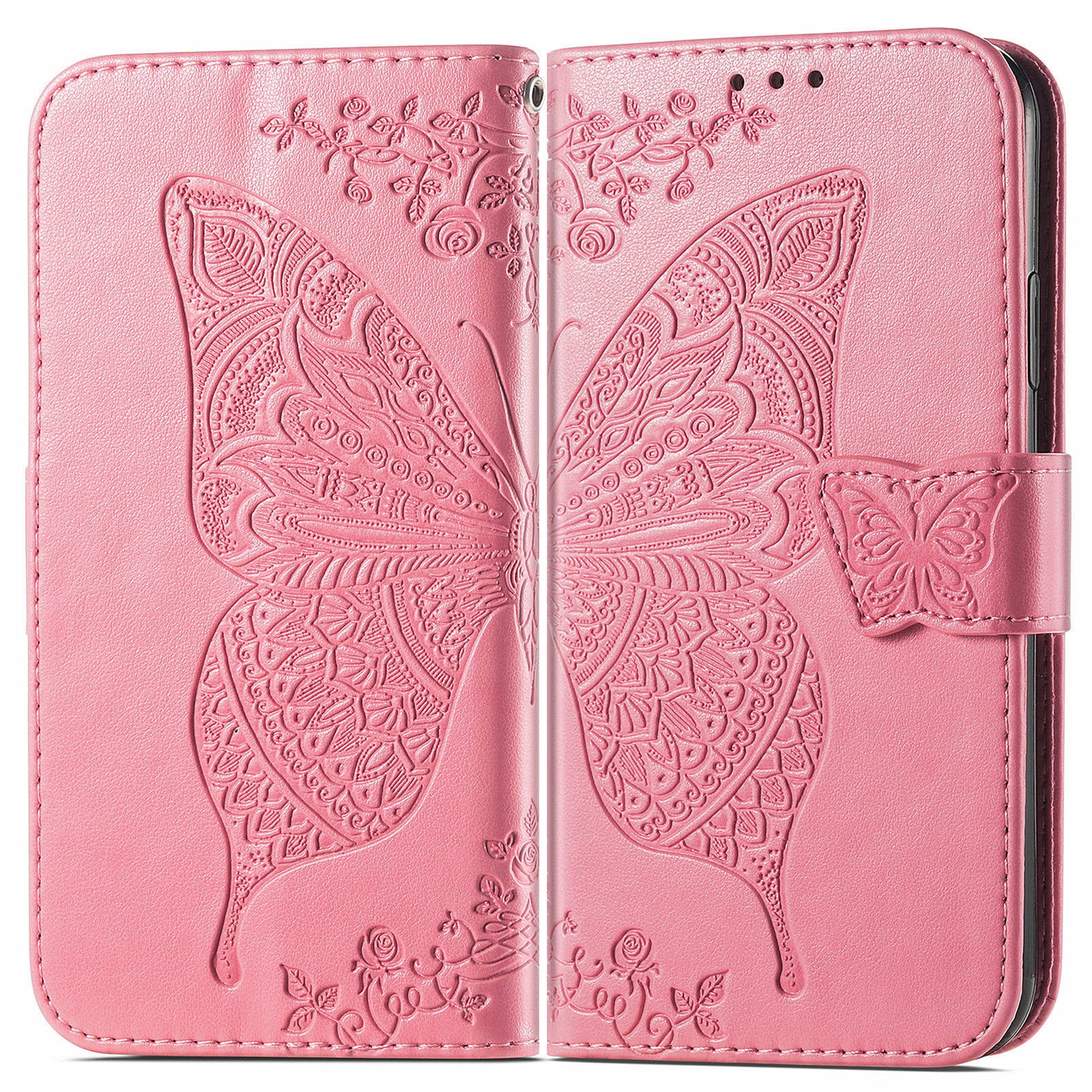 For OnePlus 12 5G Case PU Leather Butterfly Pattern Magnetic Flip Phone Cover - Pink