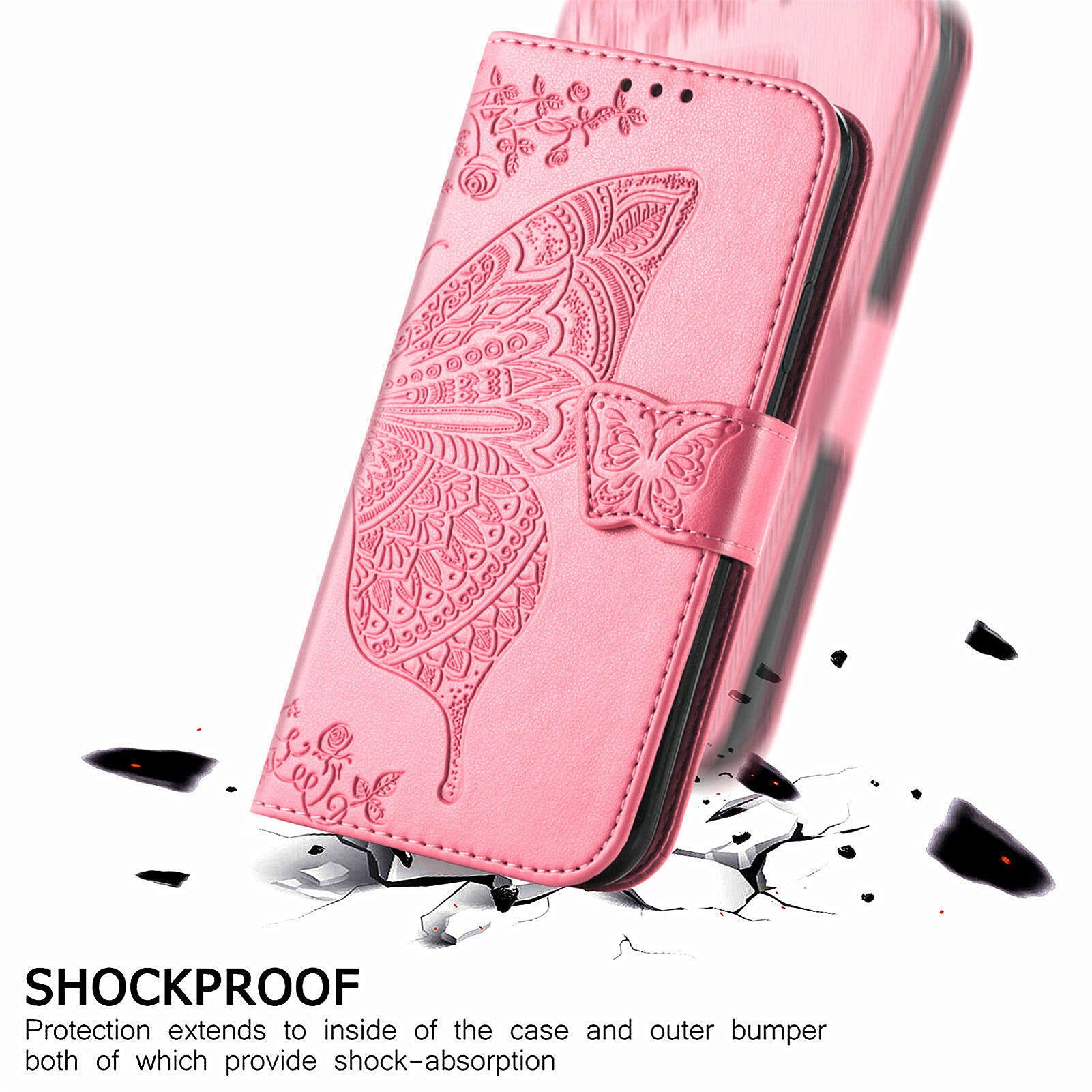 For OnePlus 12 5G Case PU Leather Butterfly Pattern Magnetic Flip Phone Cover - Pink