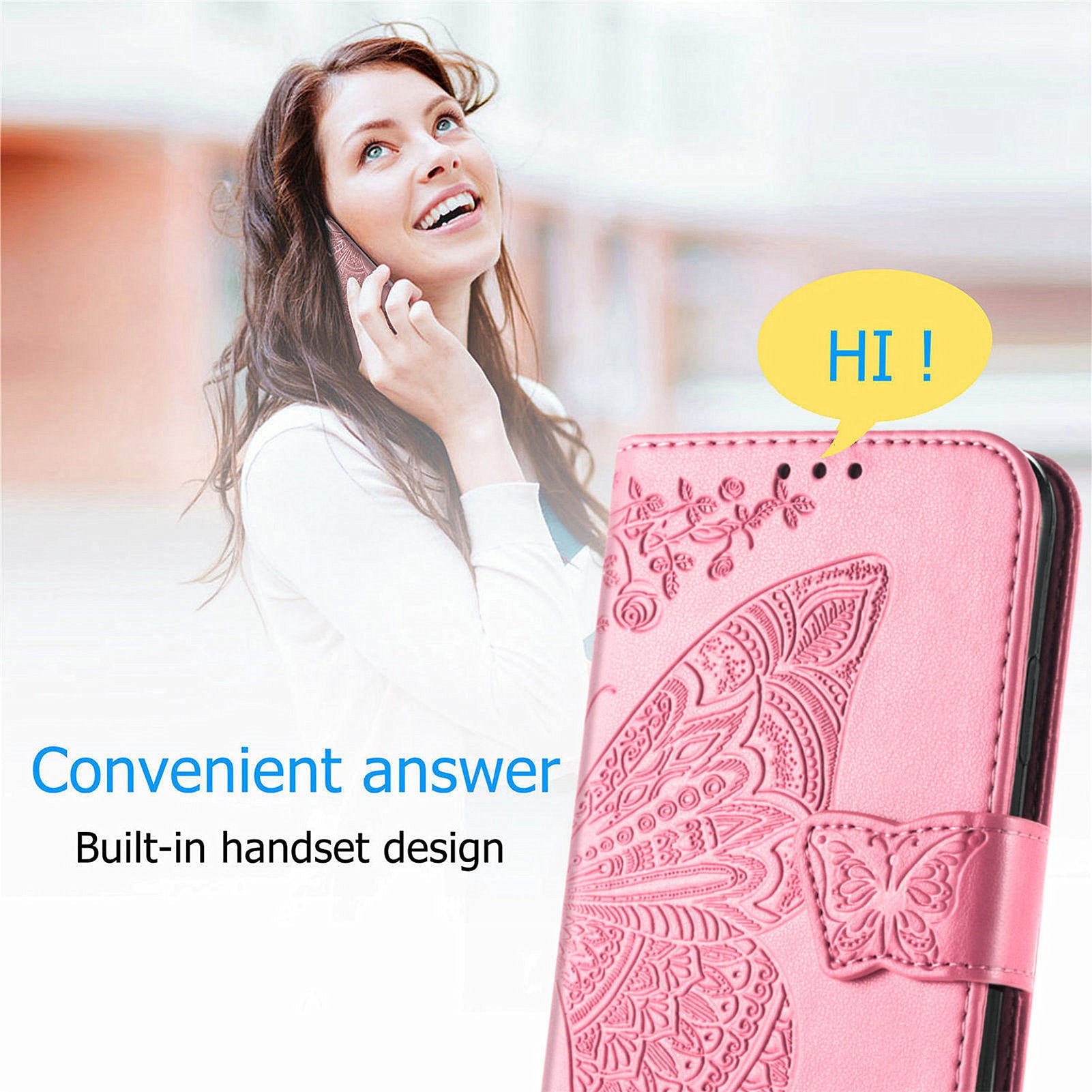 For OnePlus 12 5G Case PU Leather Butterfly Pattern Magnetic Flip Phone Cover - Pink