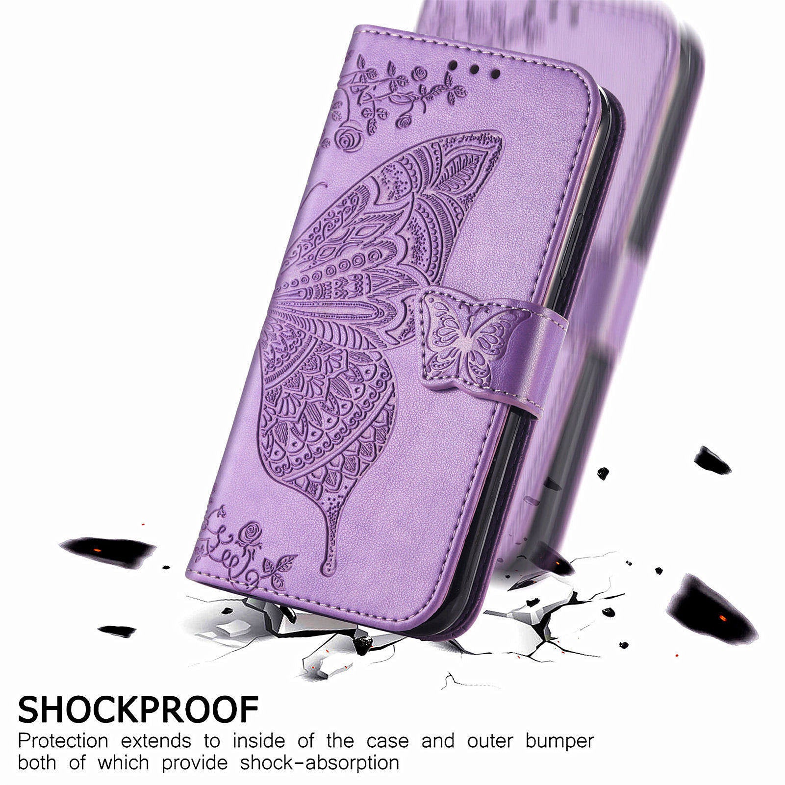 For OnePlus 12 5G Case PU Leather Butterfly Pattern Magnetic Flip Phone Cover - Light Purple