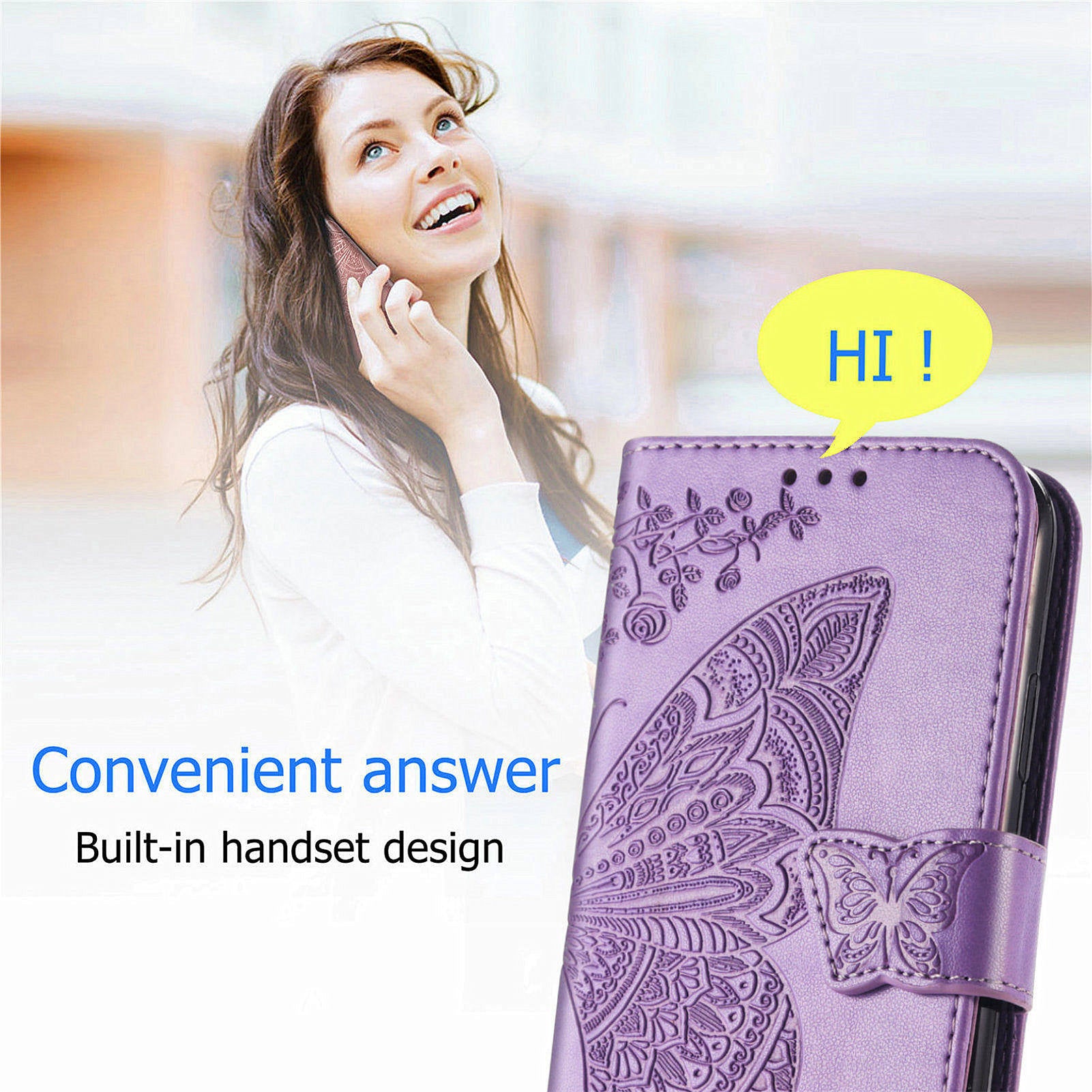 For OnePlus 12 5G Case PU Leather Butterfly Pattern Magnetic Flip Phone Cover - Light Purple