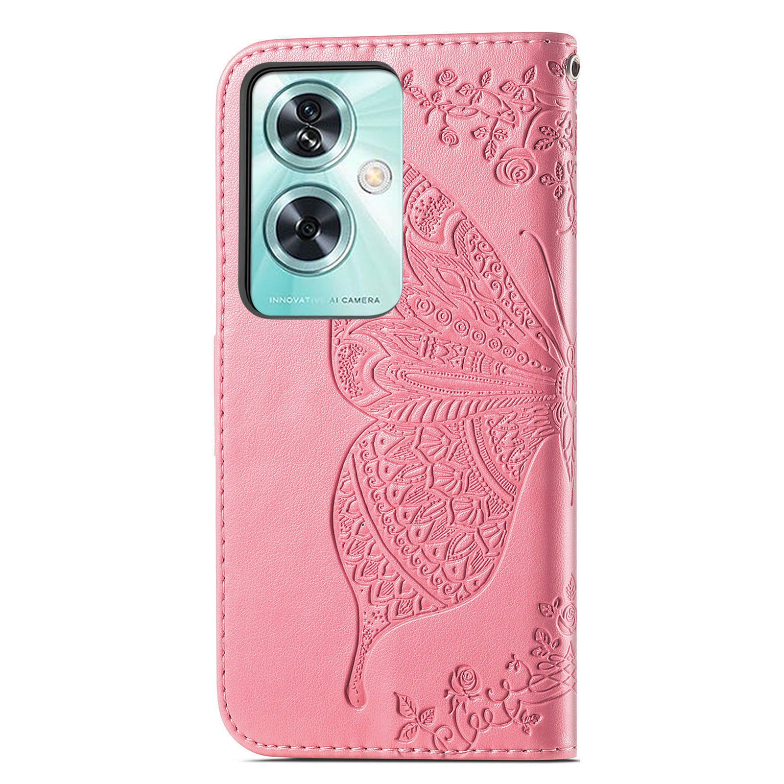 For OnePlus Nord N30 SE 5G Case PU Leather Butterfly Imprinted Stand Card Holders Phone Cover - Pink