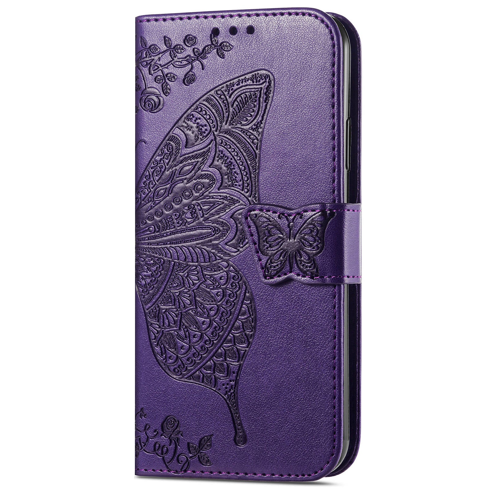 For OnePlus Nord N30 SE 5G Case PU Leather Butterfly Imprinted Stand Card Holders Phone Cover - Dark Purple