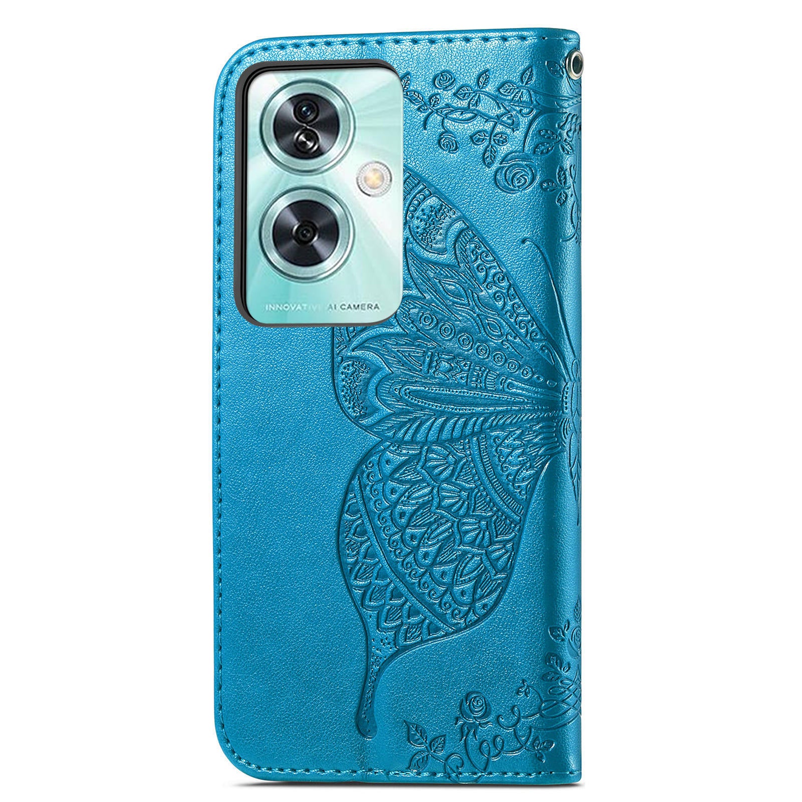 For OnePlus Nord N30 SE 5G Case PU Leather Butterfly Imprinted Stand Card Holders Phone Cover - Blue