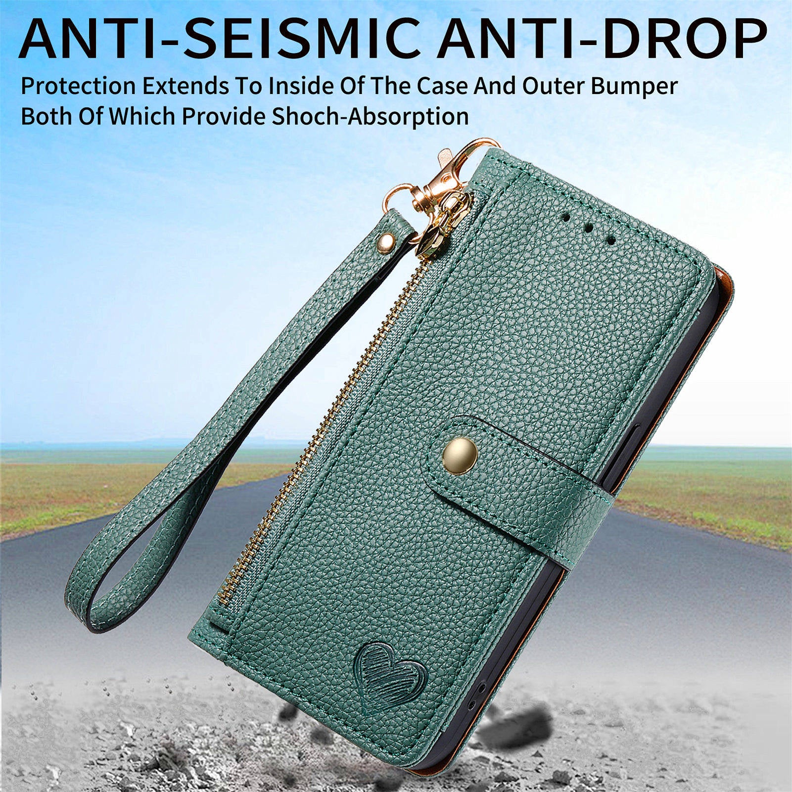 For Samsung Galaxy S24 Wallet Case RFID Blocking Leather Phone Cover - Green