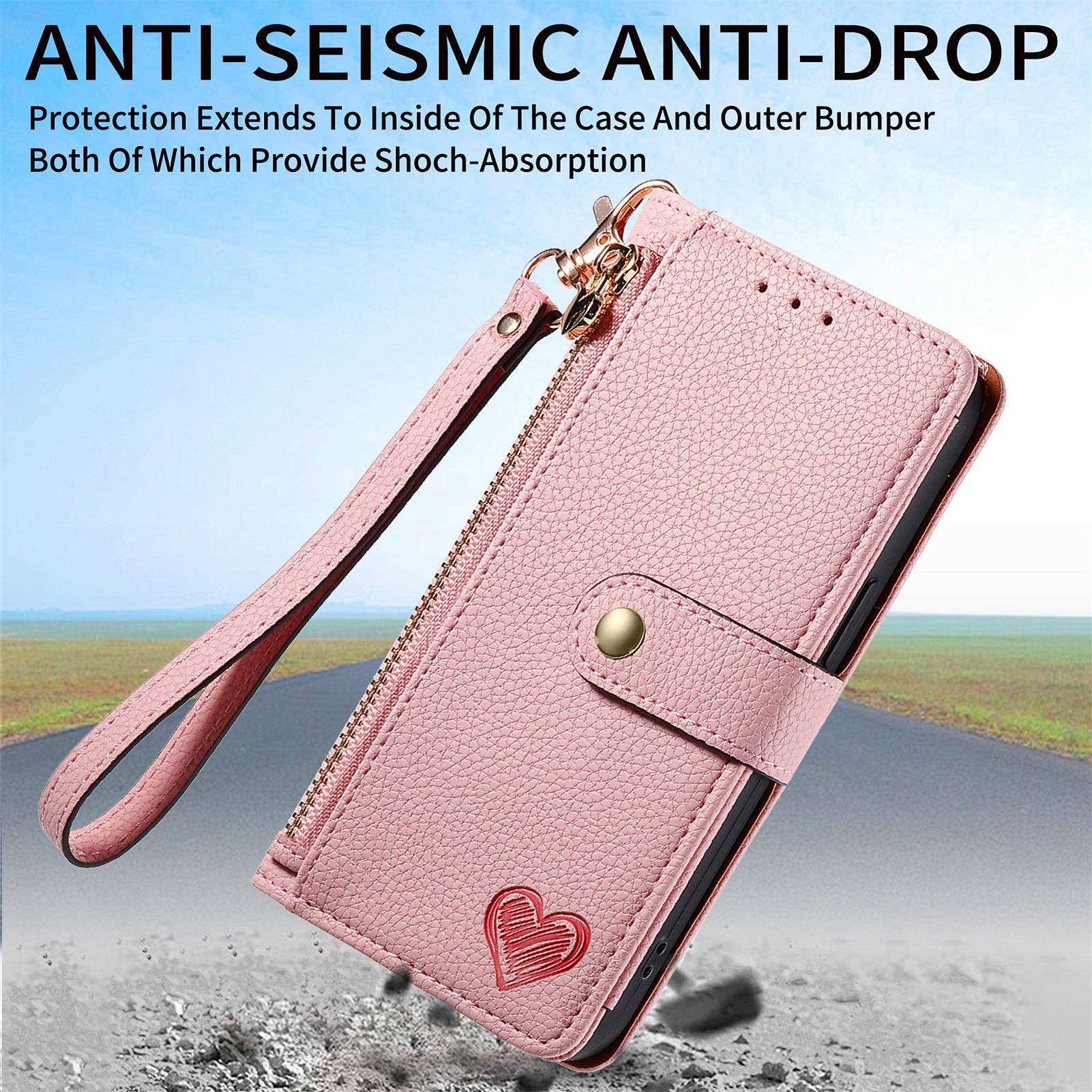 For Samsung Galaxy S24 Wallet Case RFID Blocking Leather Phone Cover - Pink