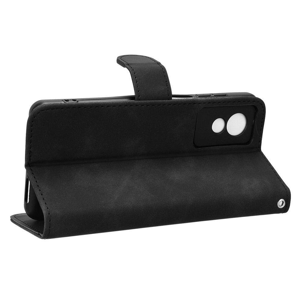 For TCL 501 Leather Case Wallet Skin-touch Phone Cover Mobile Accessories Wholesale - Black