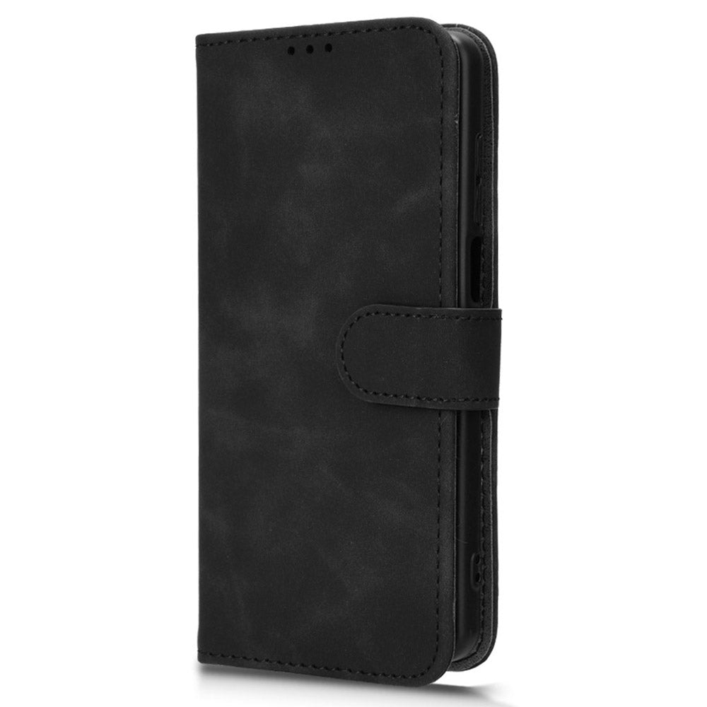 For TCL 501 Leather Case Wallet Skin-touch Phone Cover Mobile Accessories Wholesale - Black