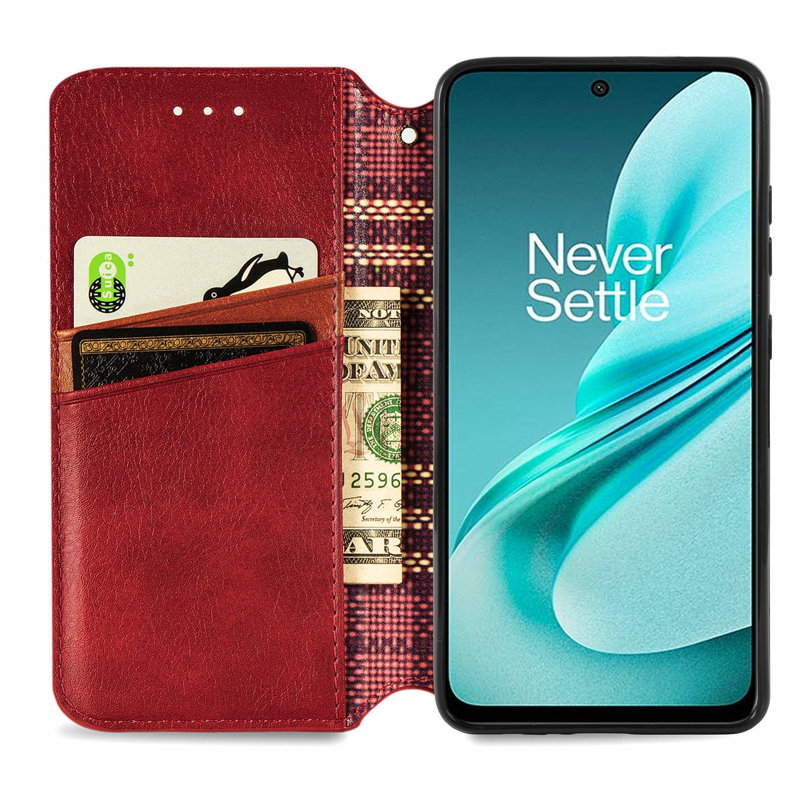 For OnePlus Nord N30 SE 5G Wallet Leather Cover Mobile Phone Case Wholesale - Red