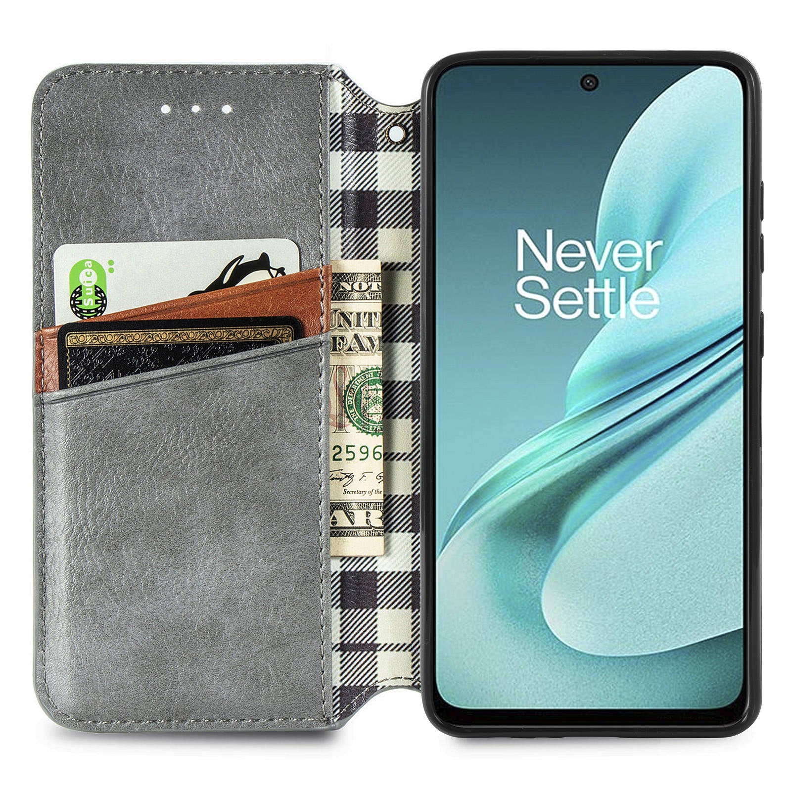 For OnePlus Nord N30 SE 5G Wallet Leather Cover Mobile Phone Case Wholesale - Grey