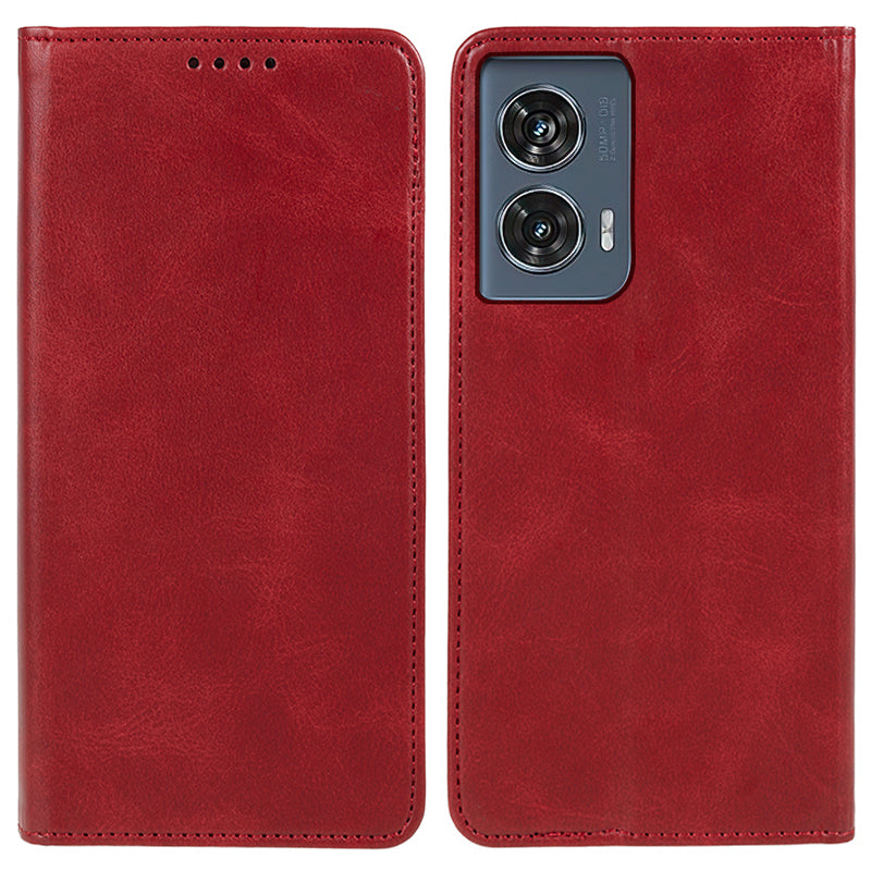 For Motorola Edge 50 Fusion Case Wallet Leather Phone Cover Magnetic Auto Closing - Red