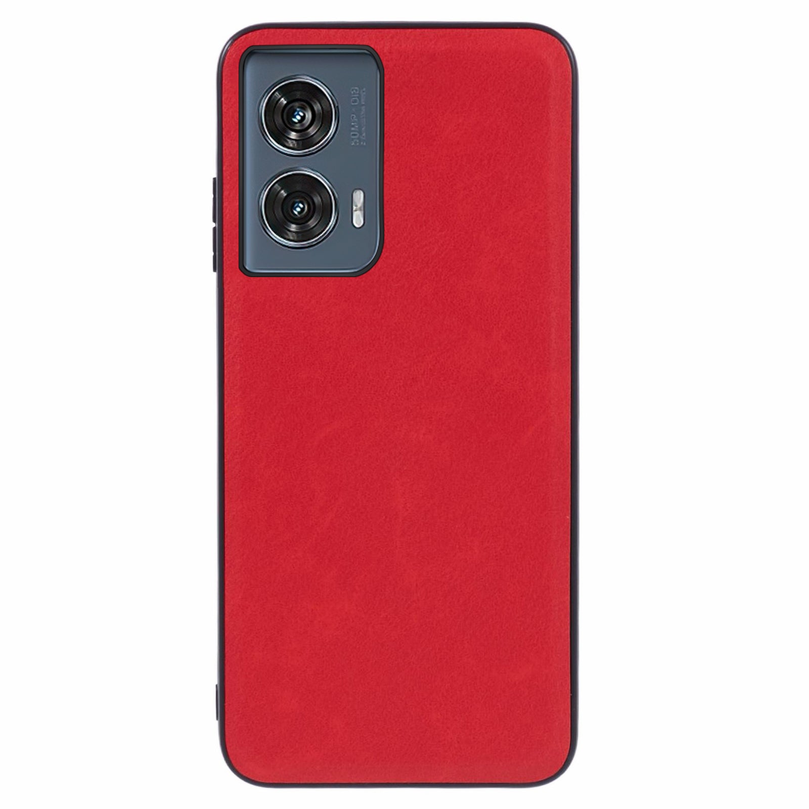 For Motorola Edge 50 Fusion Case Retro Leather Coated PC+TPU Hybrid Phone Protective Cover - Red
