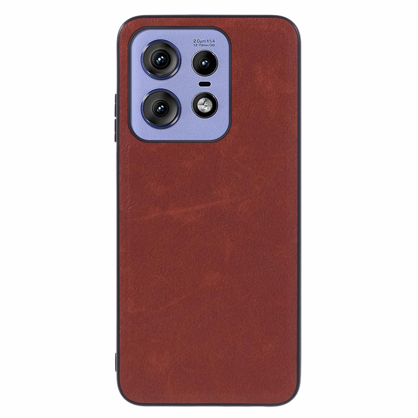 For Motorola Edge 50 Pro 5G Anti-scratch Case Retro Leather Coated PC+TPU Hybrid Phone Cover - Brown