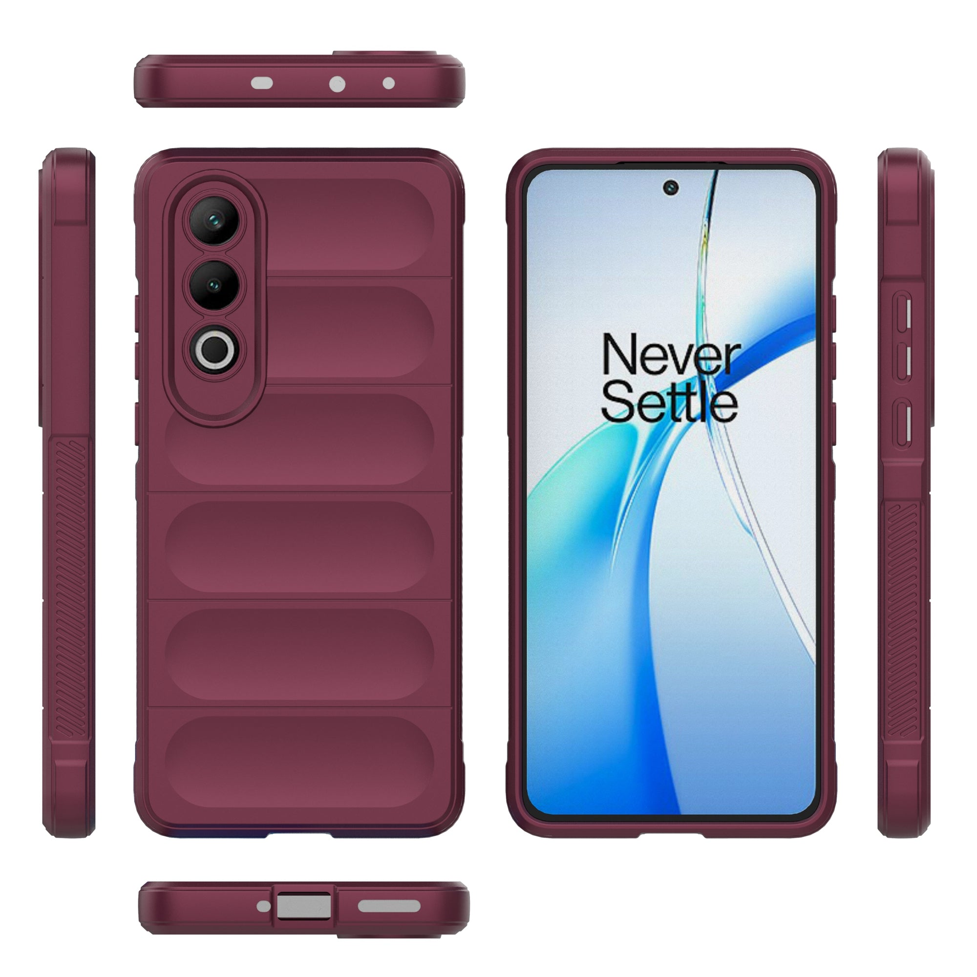 For OnePlus Nord CE4 5G Case Shock Absorption TPU Mobile Phone Protector Cover - Wine Red