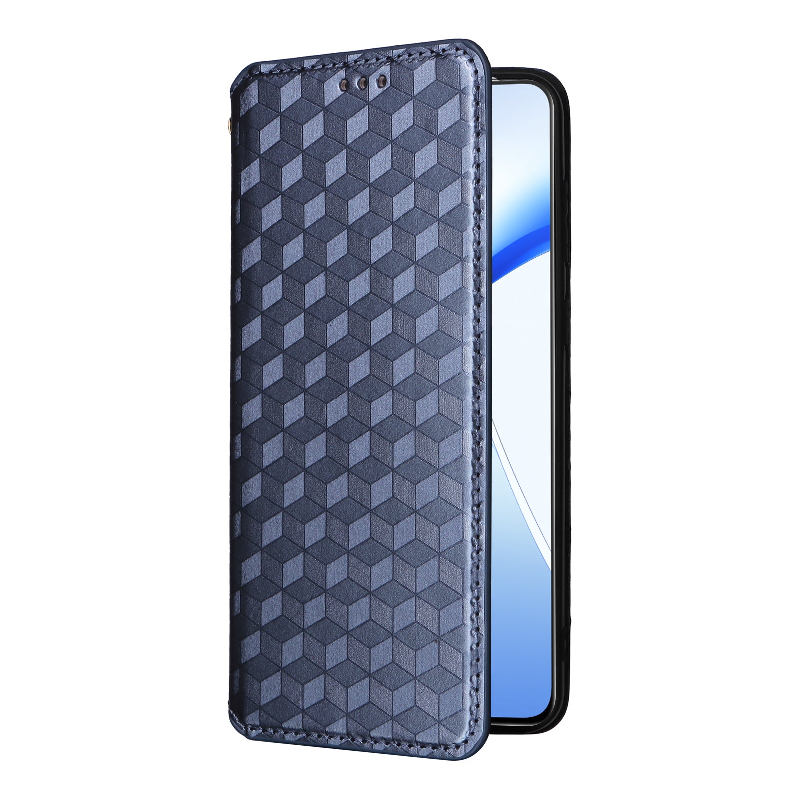 For OnePlus Nord CE4 5G Wallet Case Rhombus Imprinted PU Leather Phone Cover - Blue