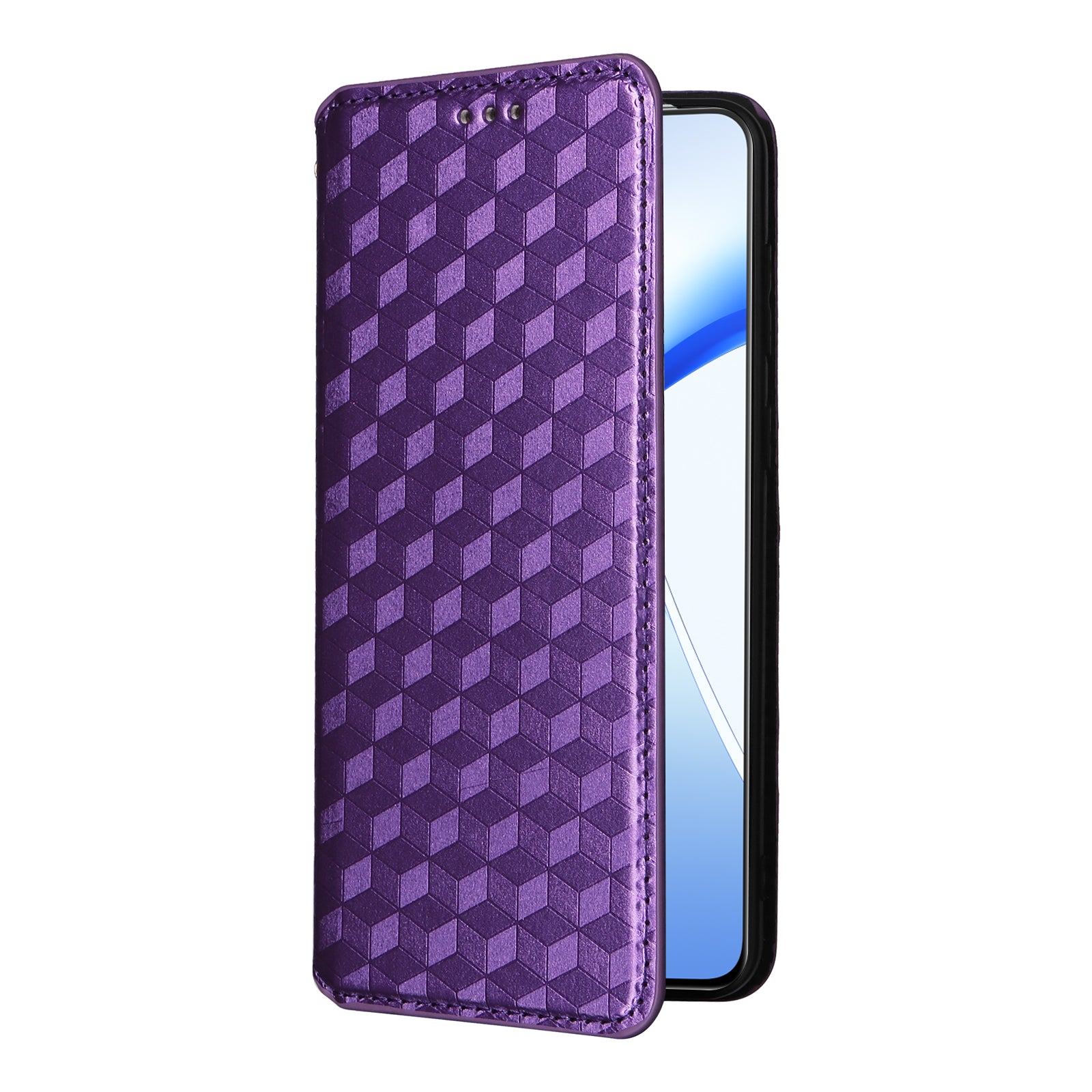 For OnePlus Nord CE4 5G Wallet Case Rhombus Imprinted PU Leather Phone Cover - Purple