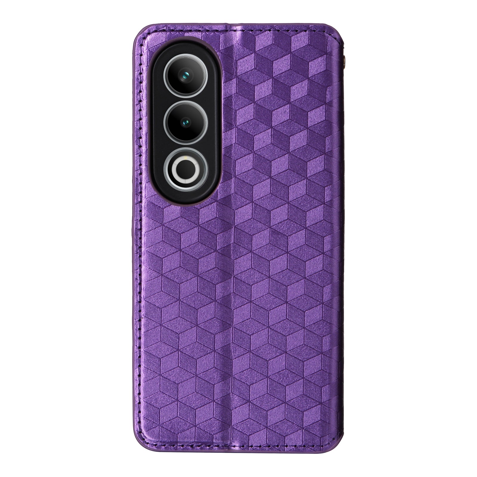 For OnePlus Nord CE4 5G Wallet Case Rhombus Imprinted PU Leather Phone Cover - Purple