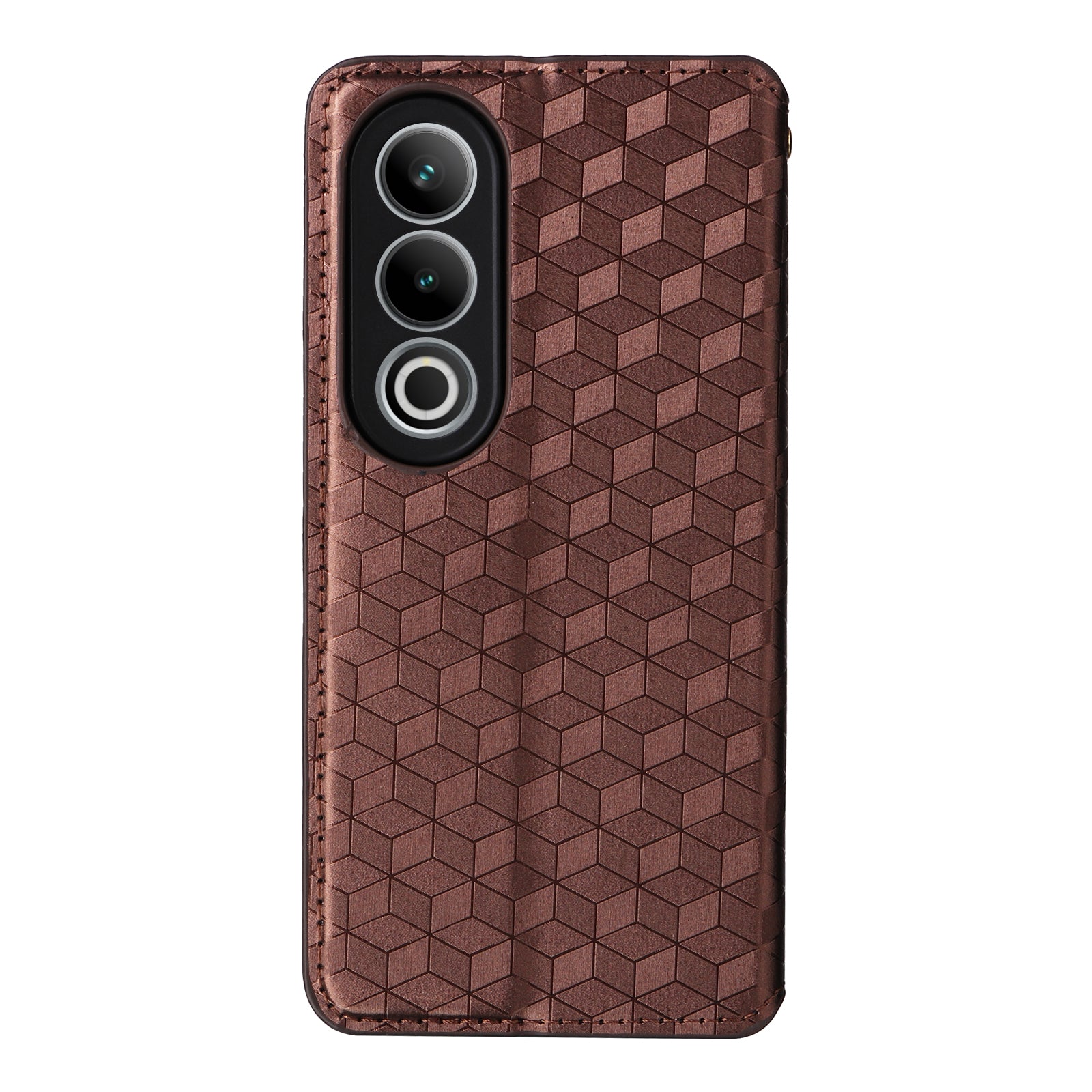 For OnePlus Nord CE4 5G Wallet Case Rhombus Imprinted PU Leather Phone Cover - Brown