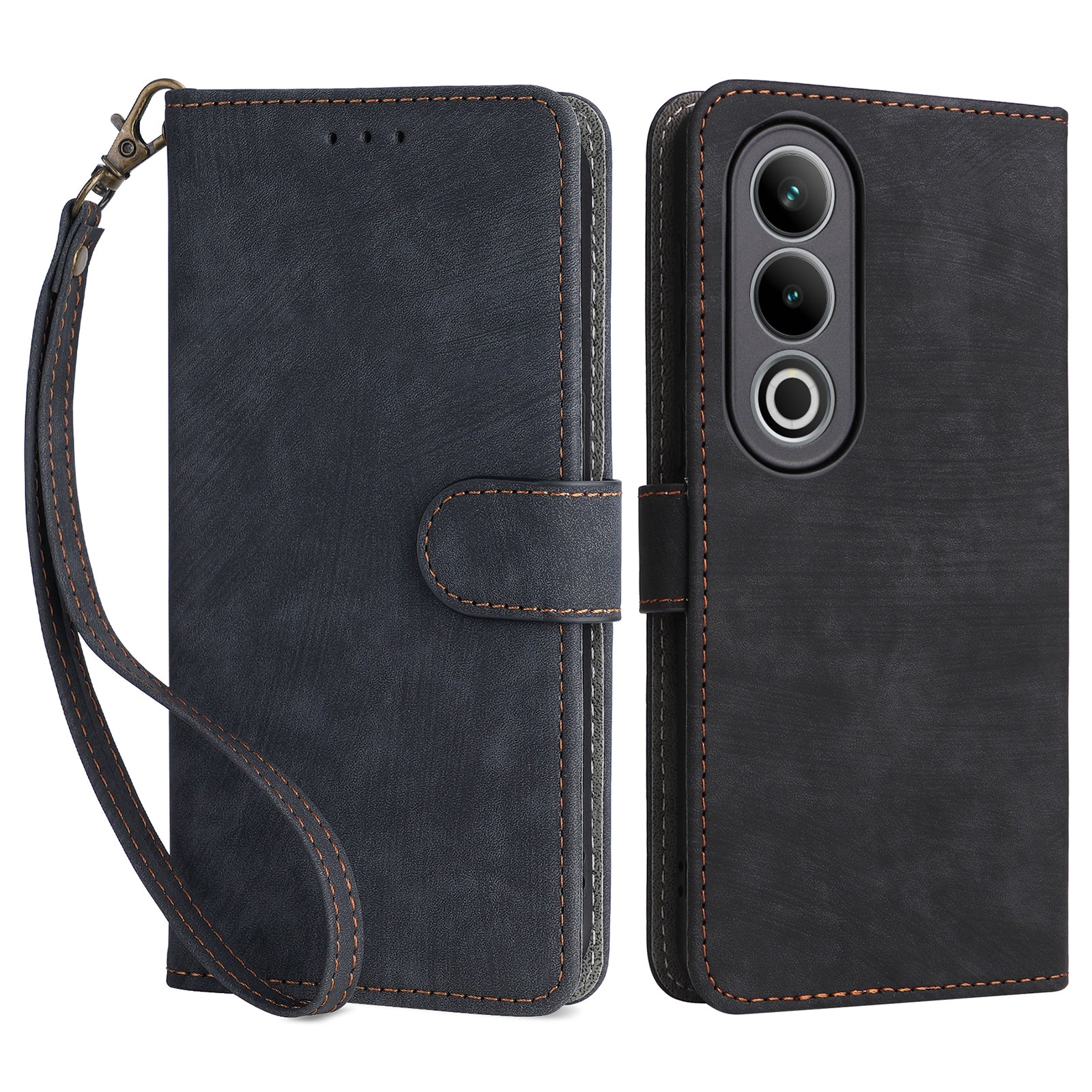 For OnePlus Nord CE4 5G Leather Phone Case with RFID Blocking Wallet  - Black