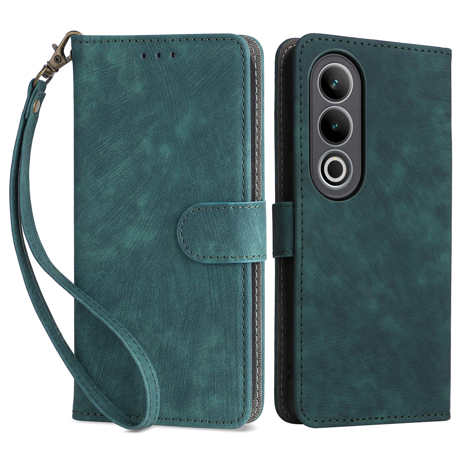 For OnePlus Nord CE4 5G Leather Phone Case with RFID Blocking Wallet  - Green