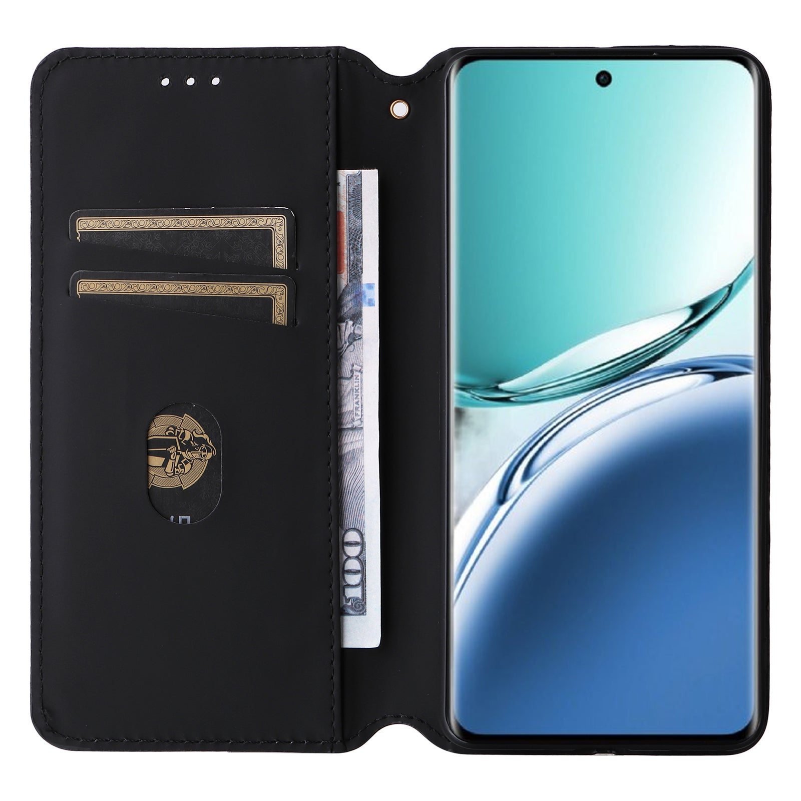 For Oppo A3 Pro 5G Leather Wallet Flip Cover Mobile Phone Case Wholesale - Black