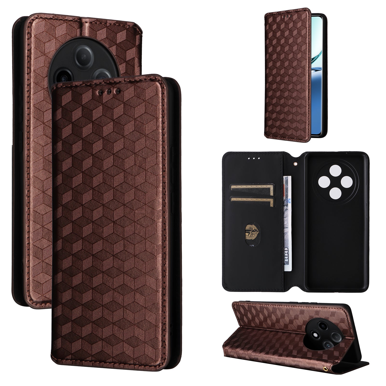 For Oppo F27 Pro 5G / Oppo F27 Pro+ 5G / A3 Pro (China) 5G Leather Wallet Flip Cover Mobile Phone Case Wholesale - Brown