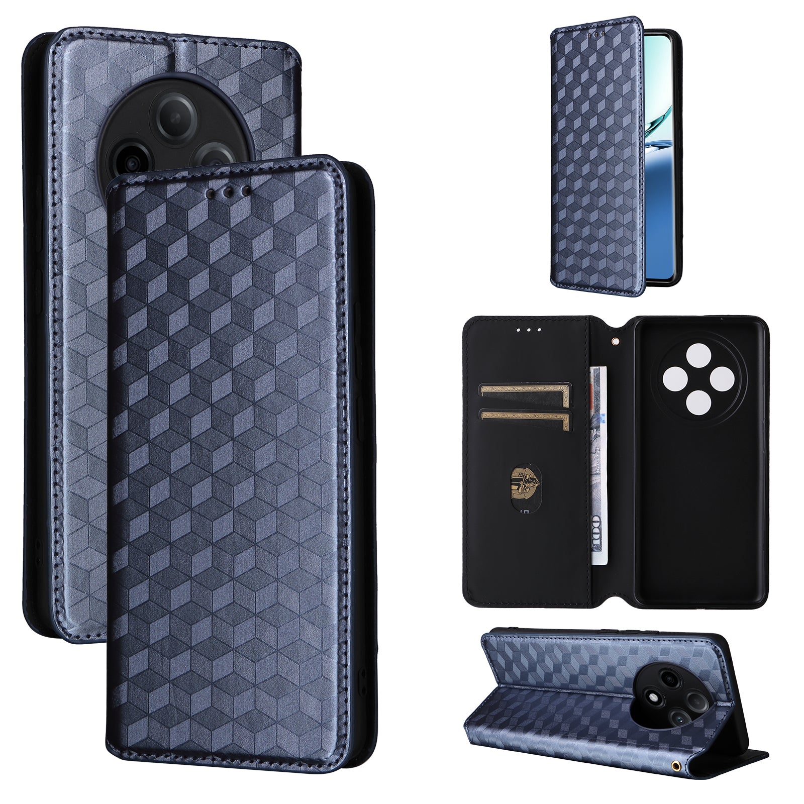 For Oppo F27 Pro 5G / Oppo F27 Pro+ 5G / A3 Pro (China) 5G Leather Wallet Flip Cover Mobile Phone Case Wholesale - Blue