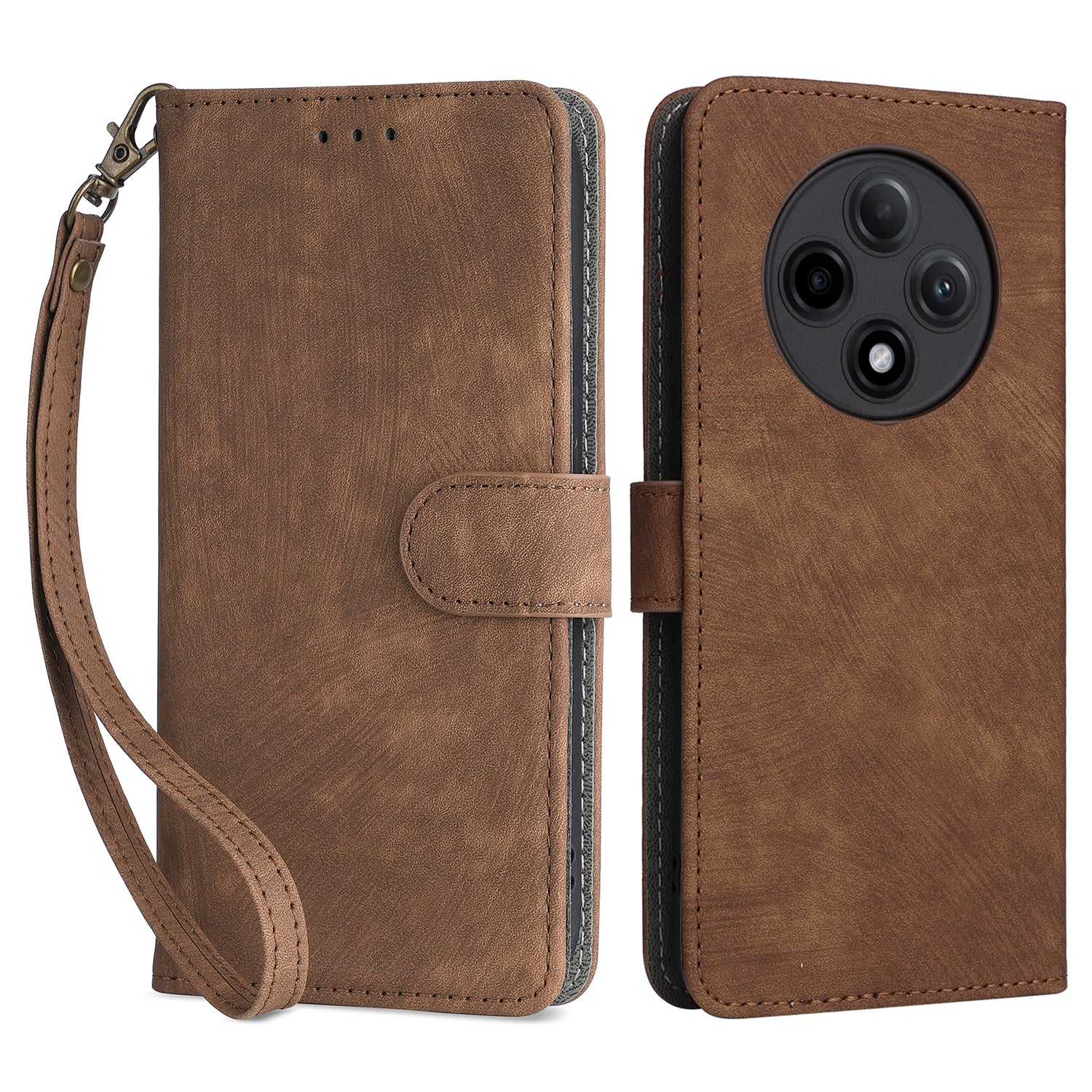 For Oppo A3 Pro 5G Case RFID Blocking Wallet Cover Wholesale Cell Phone Accessories - Brown