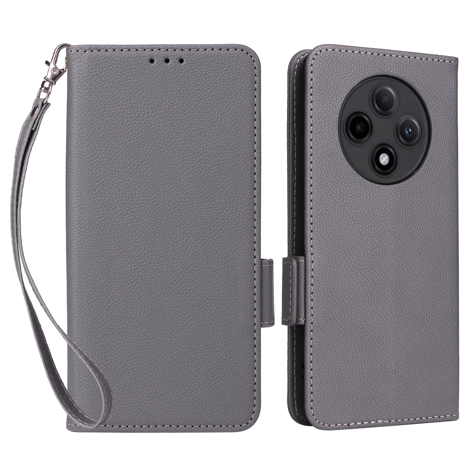 For Oppo F27 Pro 5G / Oppo F27 Pro+ 5G / A3 Pro (China) 5G Case Leather Phone Cover Mobile Accessories Wholesale Supplier - Grey