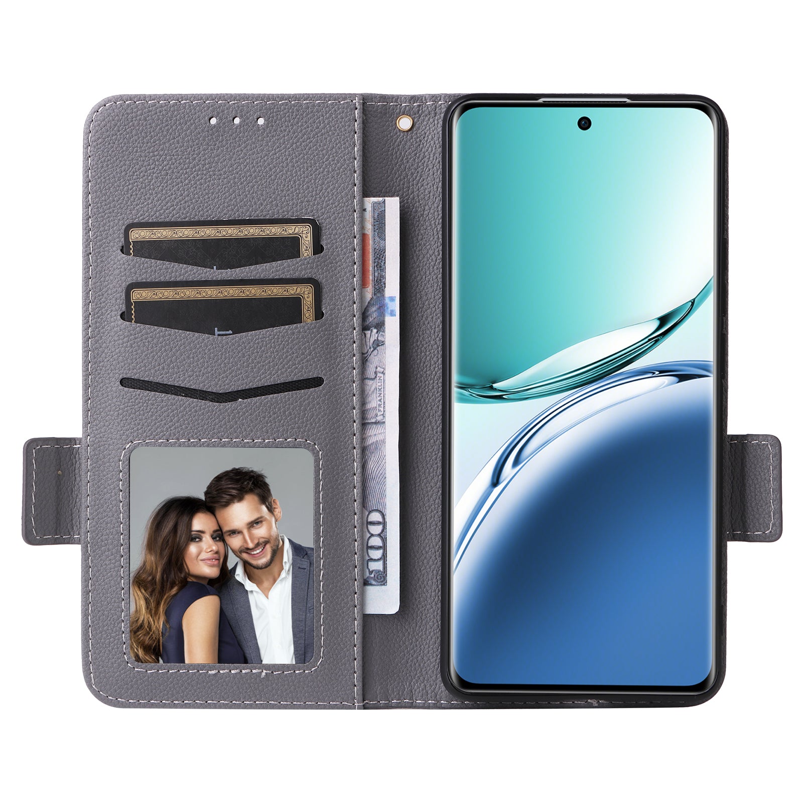 For Oppo F27 Pro 5G / Oppo F27 Pro+ 5G / A3 Pro (China) 5G Case Leather Phone Cover Mobile Accessories Wholesale Supplier - Grey