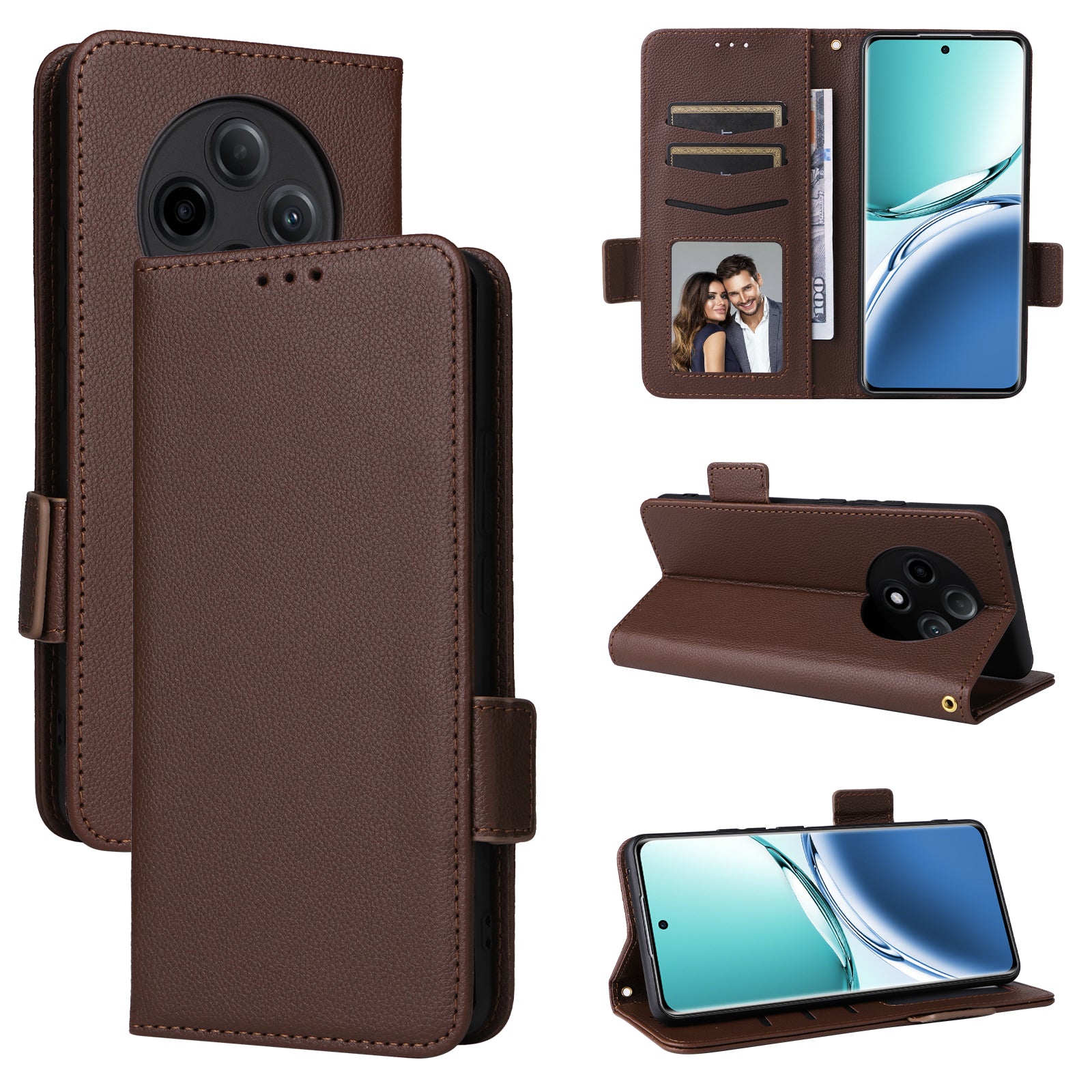 For Oppo F27 Pro 5G / Oppo F27 Pro+ 5G / A3 Pro (China) 5G Case Leather Phone Cover Mobile Accessories Wholesale Supplier - Brown