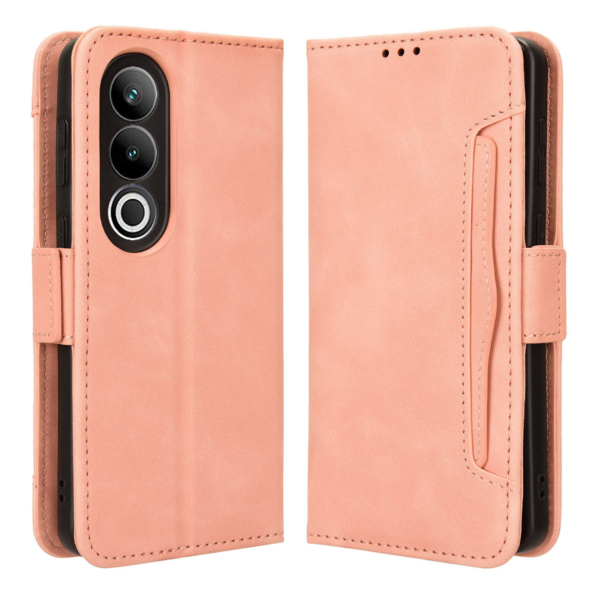 For OnePlus Nord CE4 5G Wallet Case Multiple Card Slots Leather Phone Cover - Pink
