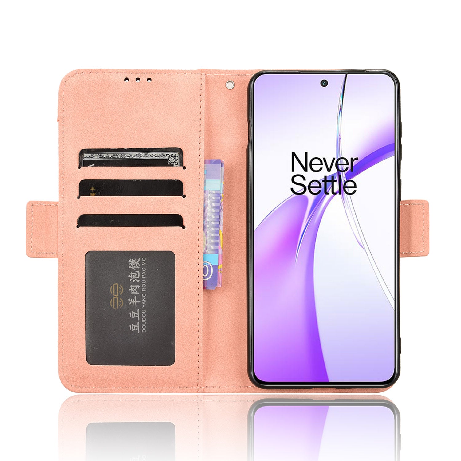 For OnePlus Nord CE4 5G Wallet Case Multiple Card Slots Leather Phone Cover - Pink