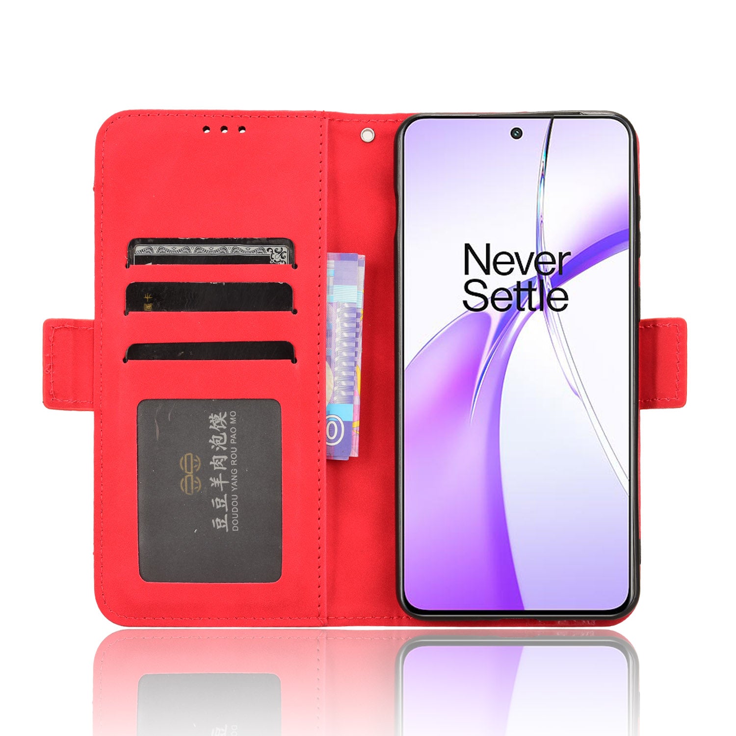 For OnePlus Nord CE4 5G Wallet Case Multiple Card Slots Leather Phone Cover - Red