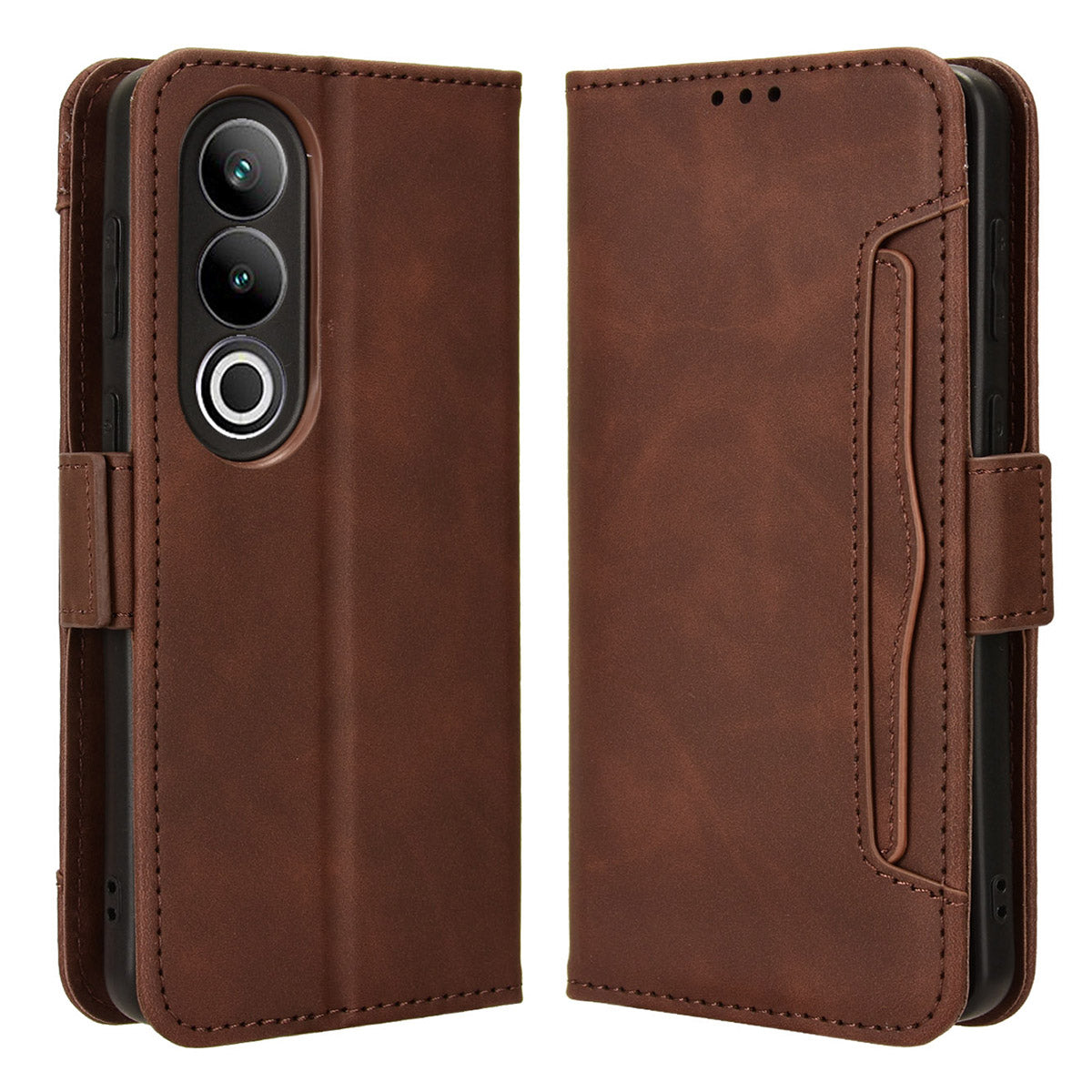 For OnePlus Nord CE4 5G Wallet Case Multiple Card Slots Leather Phone Cover - Brown