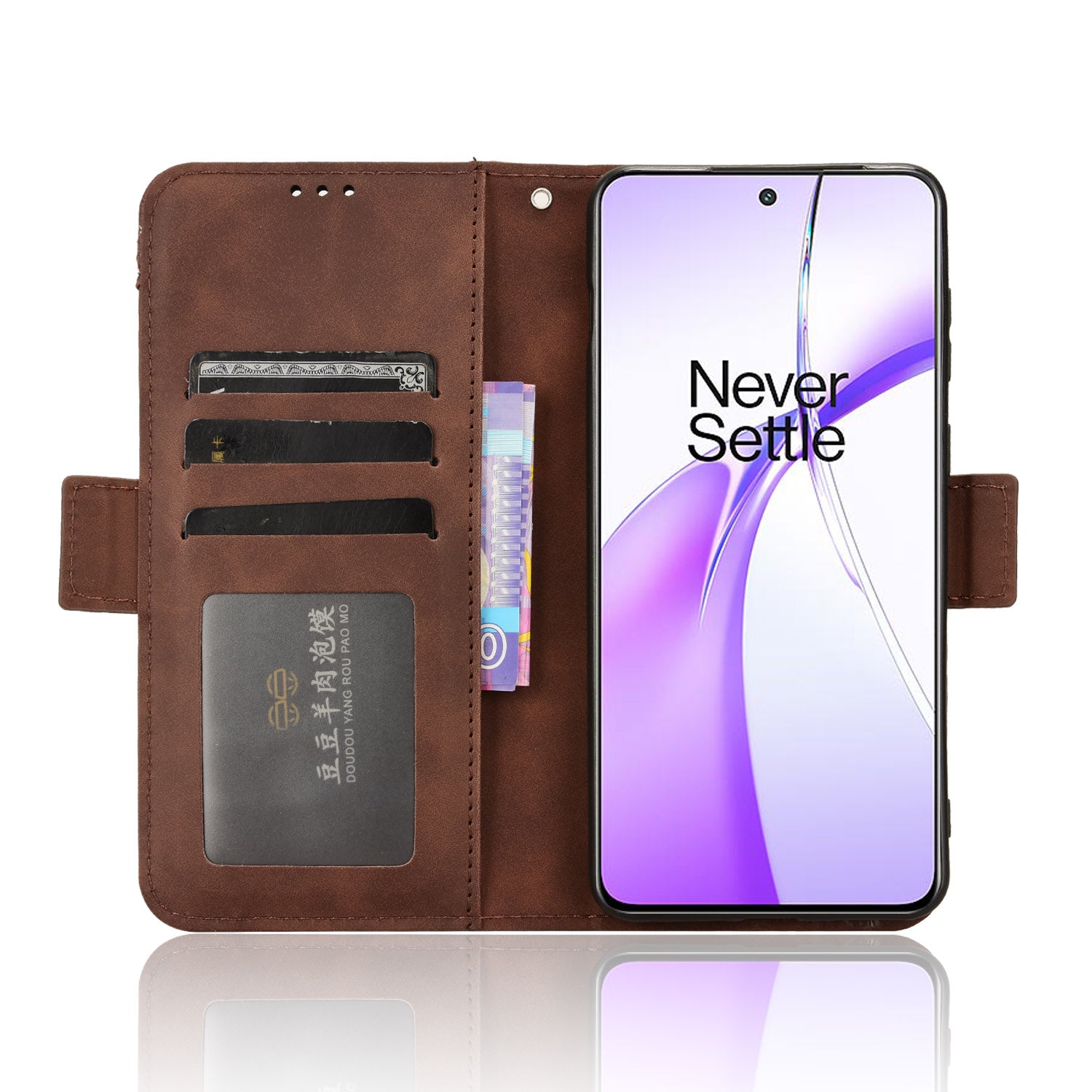 For OnePlus Nord CE4 5G Wallet Case Multiple Card Slots Leather Phone Cover - Brown